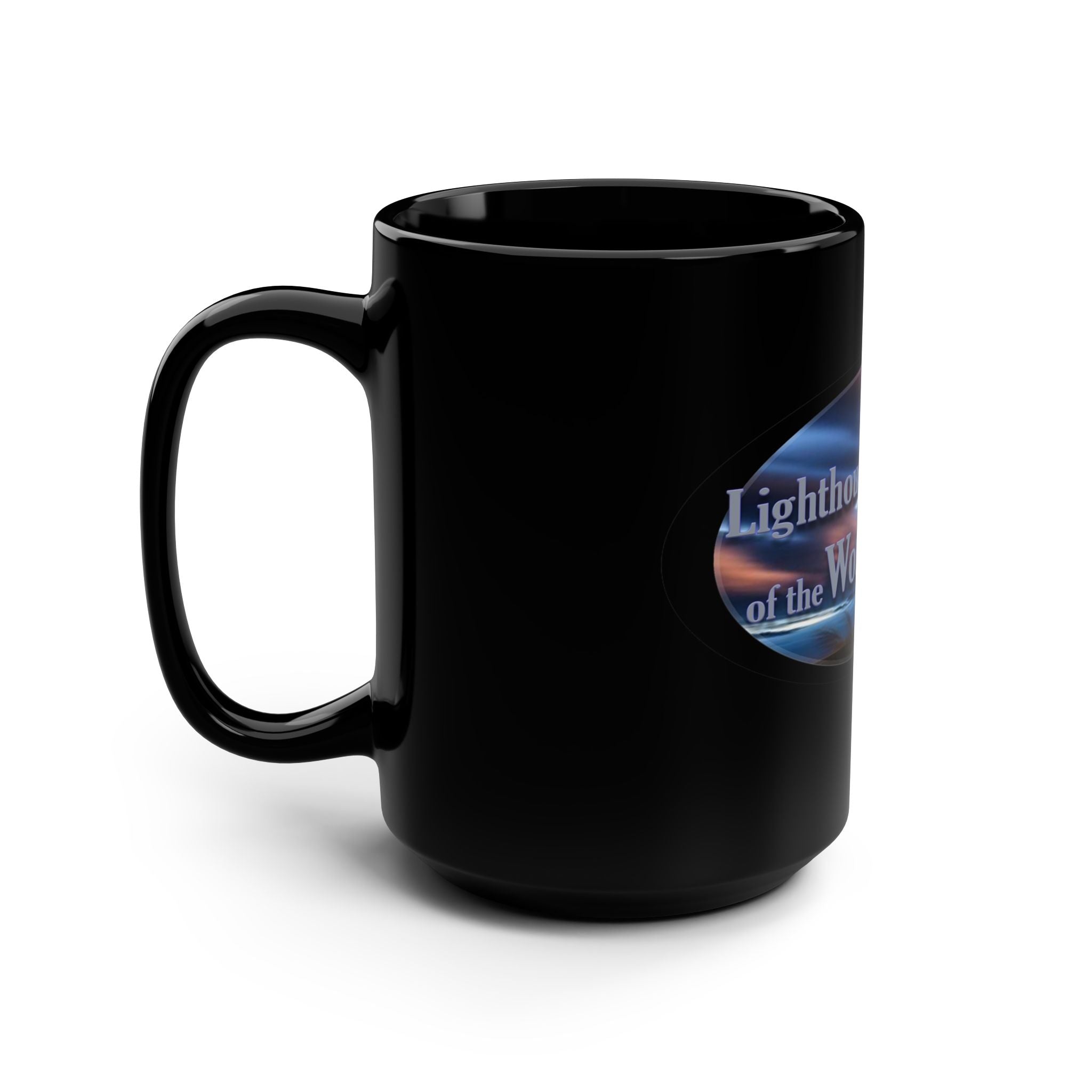 Lighthouse of the Word Black Mug, 15oz