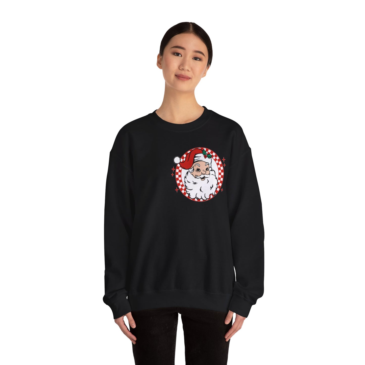 Checkered Santa Merry Christmas Sweatshirt