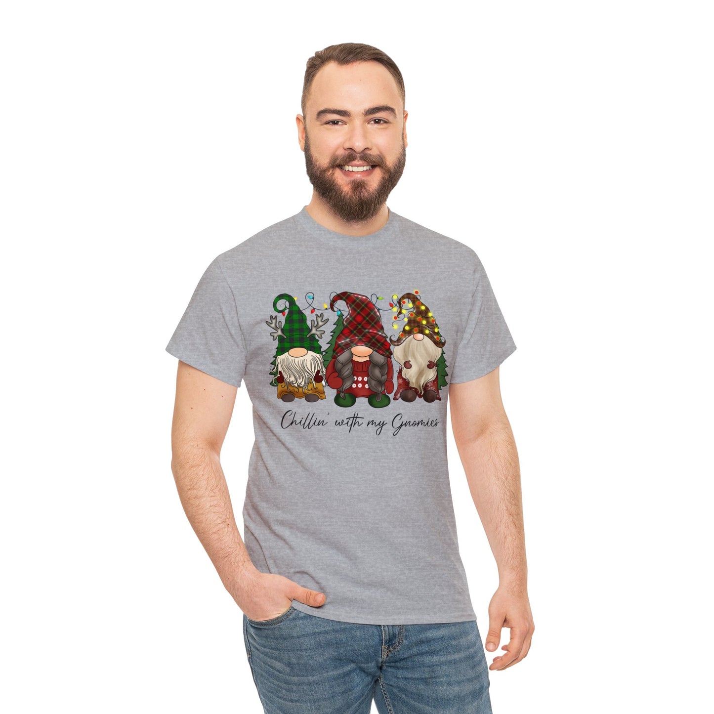 Chillin with my Gnomies Unisex Heavy Cotton Tee