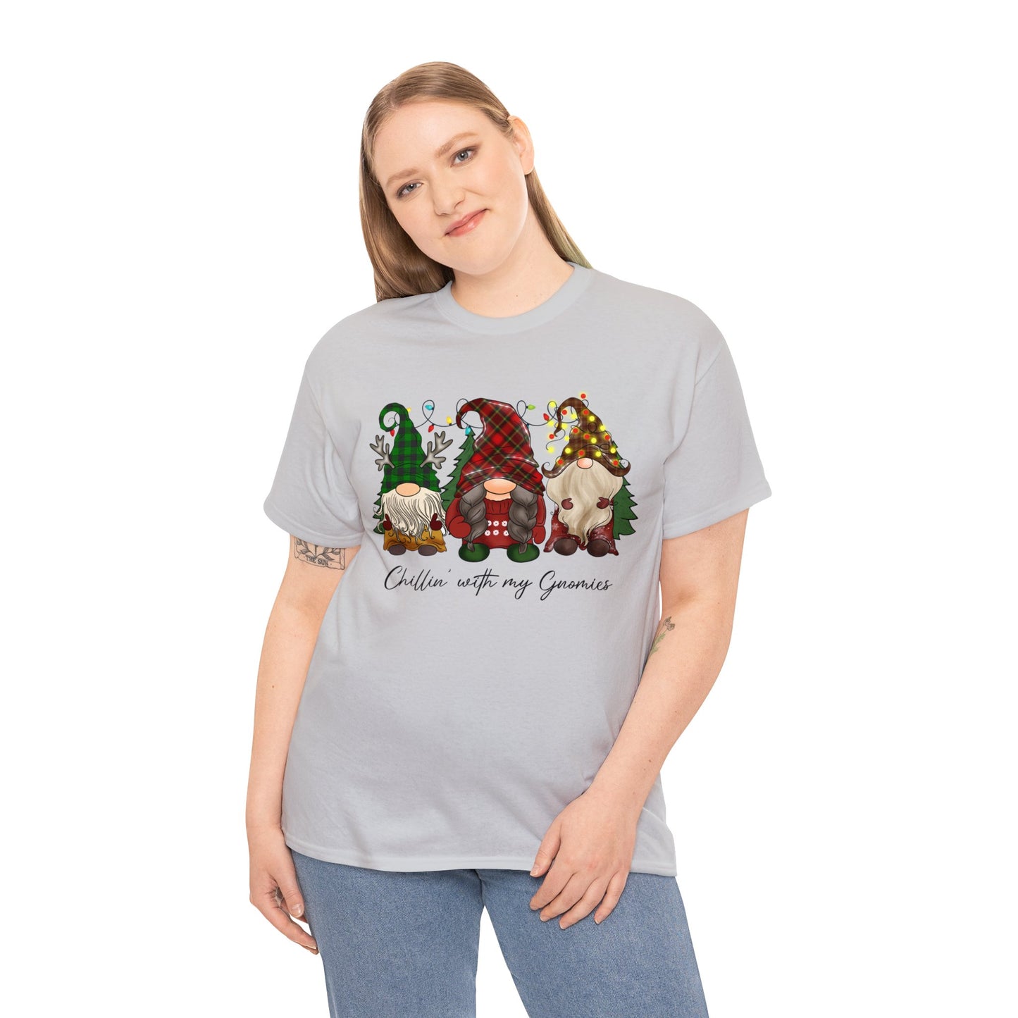 Chillin with my Gnomies Unisex Heavy Cotton Tee