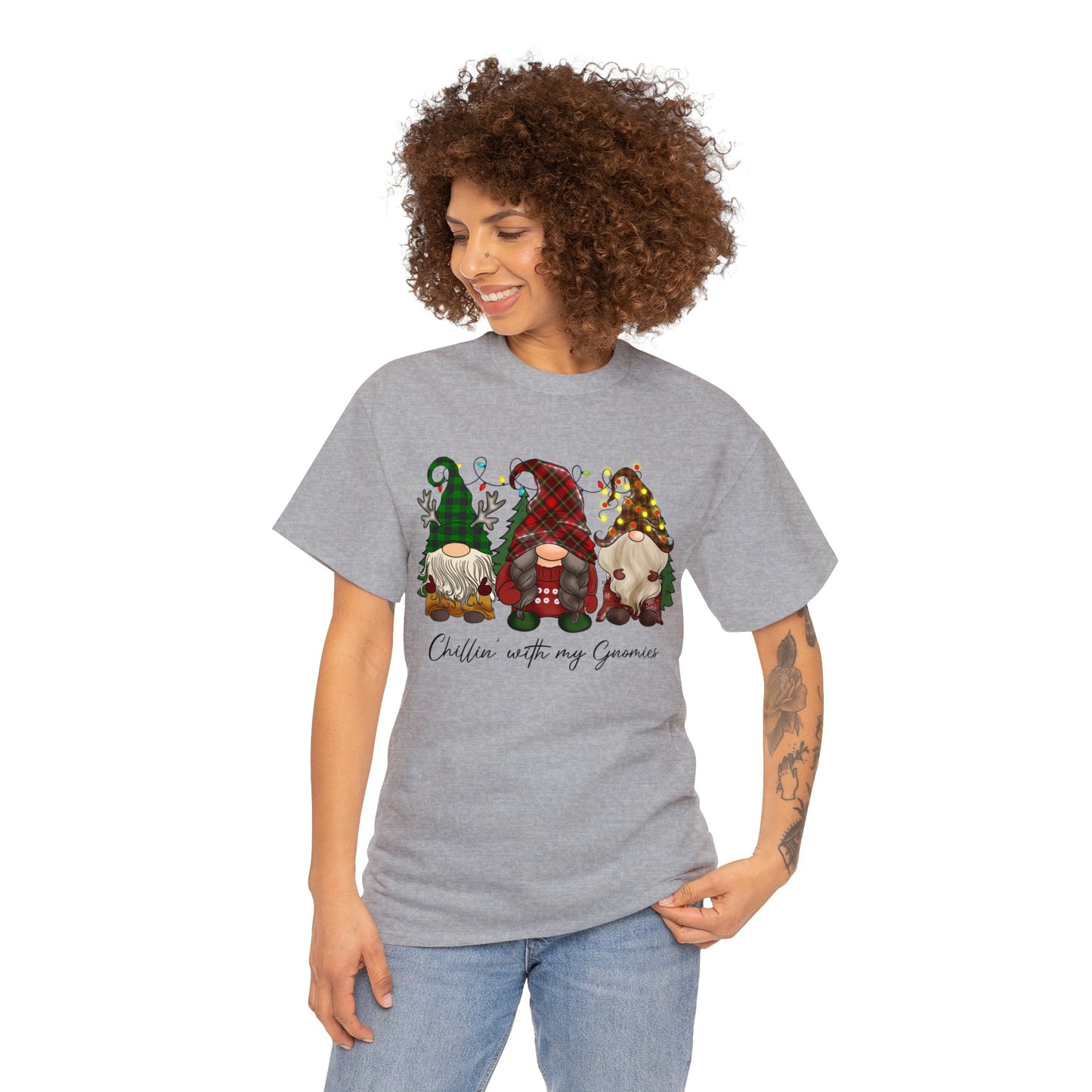 Chillin with my Gnomies Unisex Heavy Cotton Tee