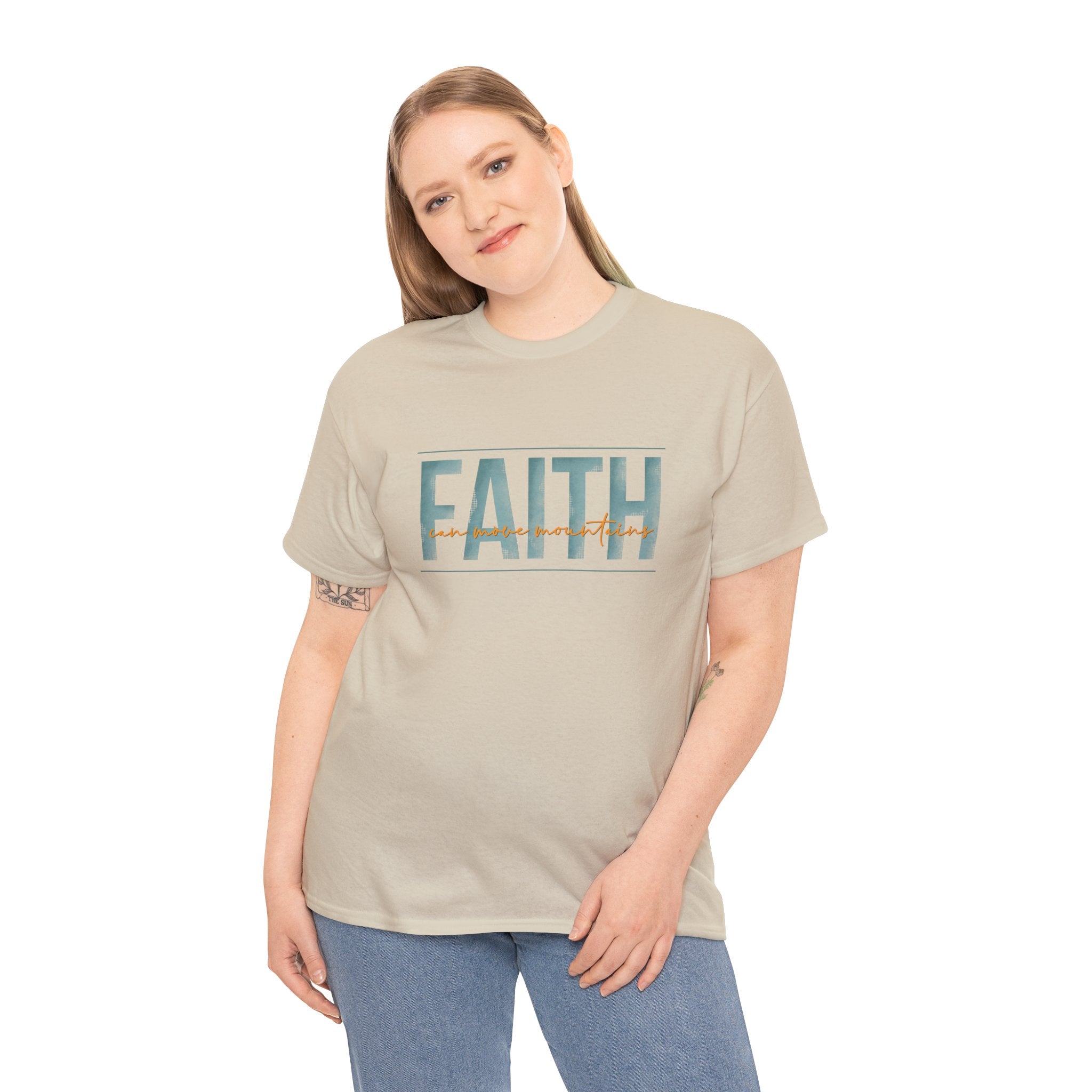 Faith Can Move Mountains Unisex Heavy Cotton Tee