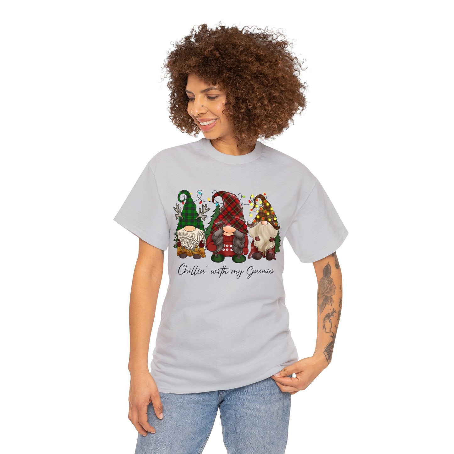 Chillin with my Gnomies Unisex Heavy Cotton Tee