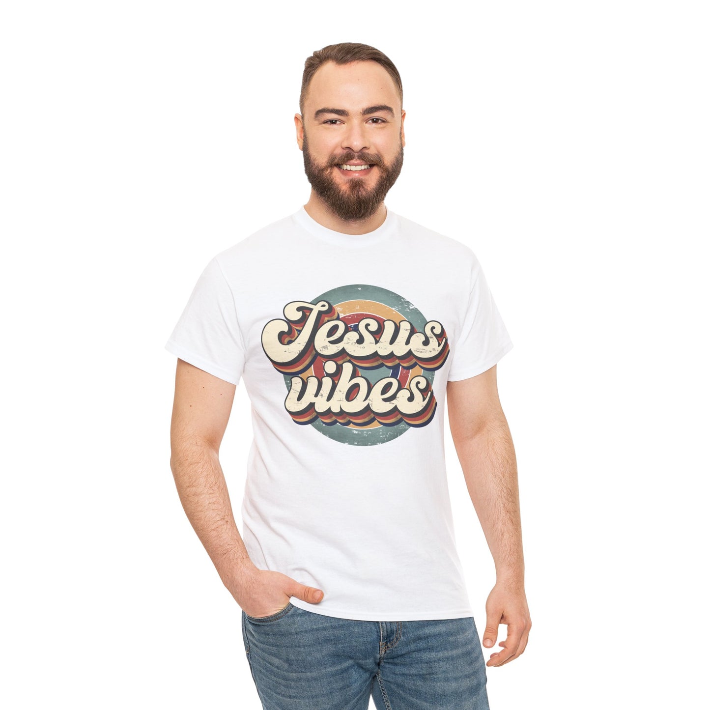 Jesus Vibes Front Only Unisex Heavy Cotton Tee