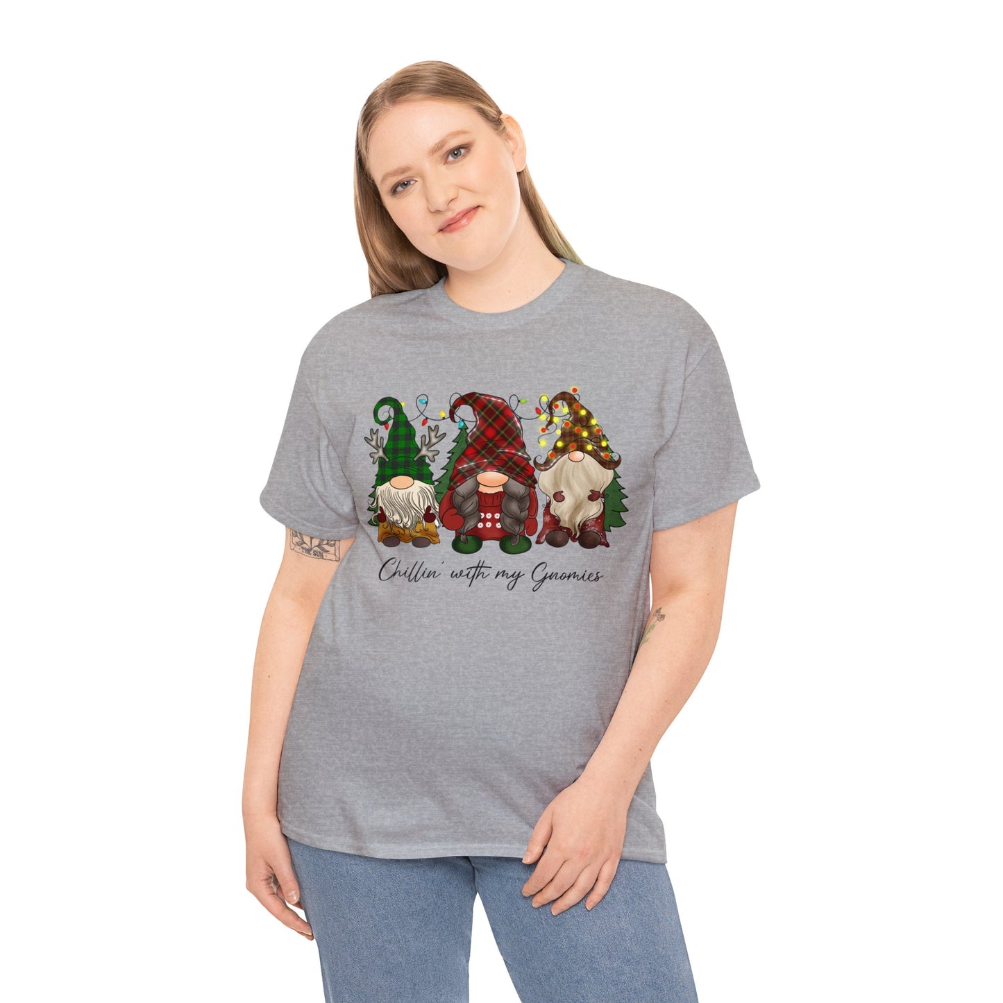 Chillin with my Gnomies Unisex Heavy Cotton Tee