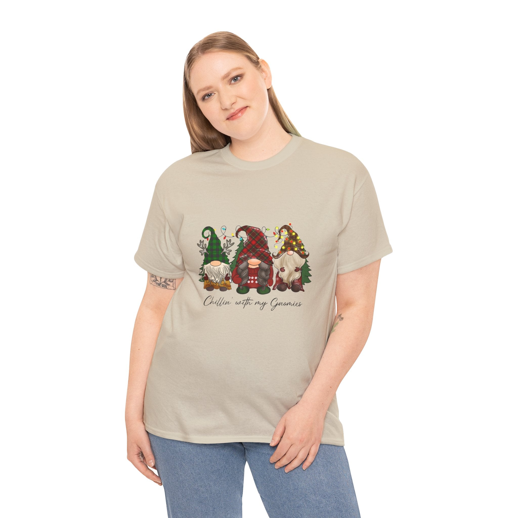 Chillin with my Gnomies Unisex Heavy Cotton Tee