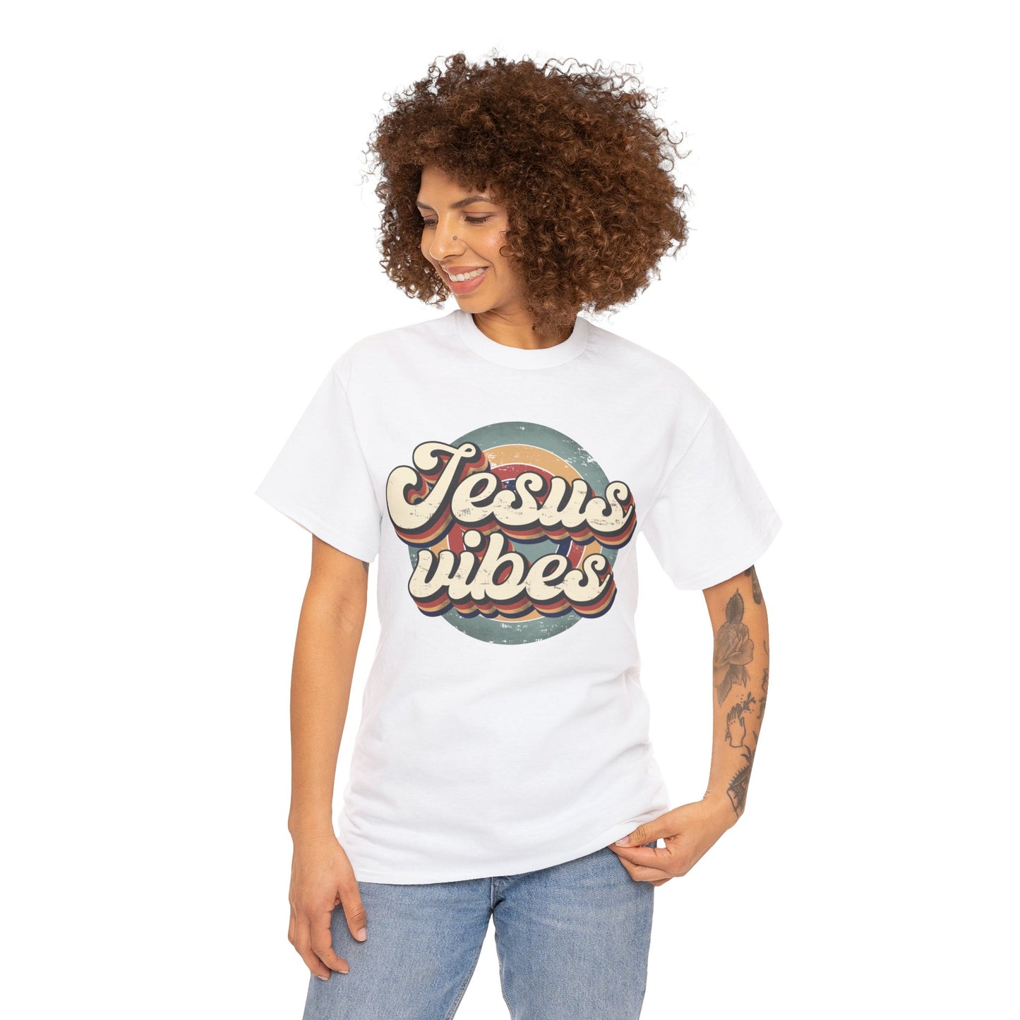 Jesus Vibes Front Only Unisex Heavy Cotton Tee