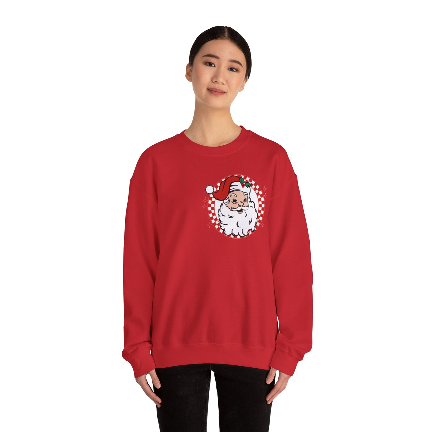 Checkered Santa Merry Christmas Sweatshirt