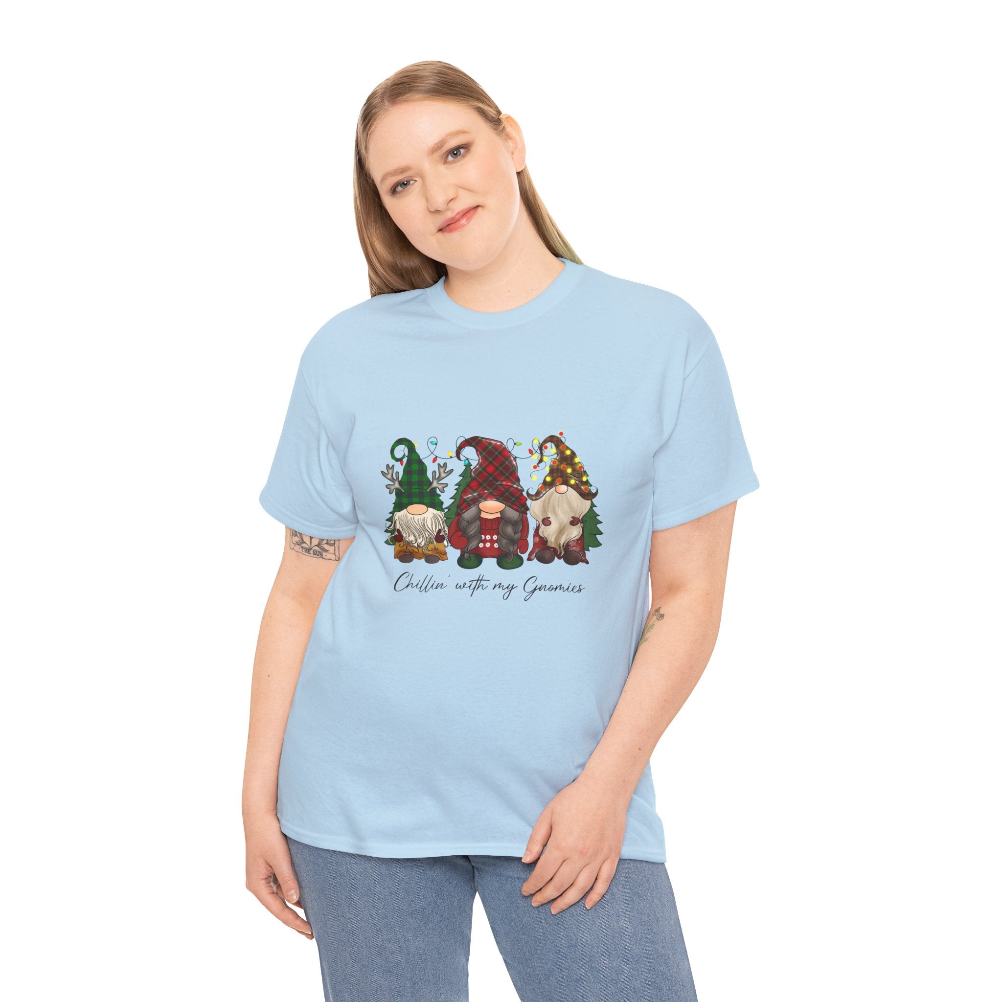 Chillin with my Gnomies Unisex Heavy Cotton Tee