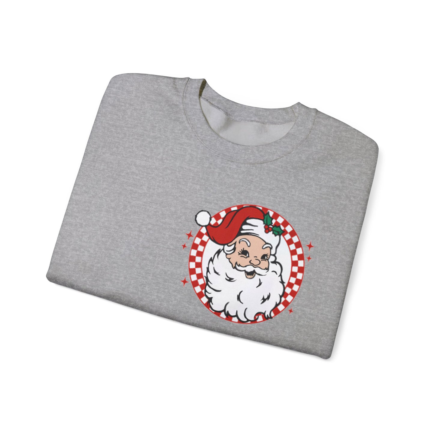 Checkered Santa Merry Christmas Sweatshirt