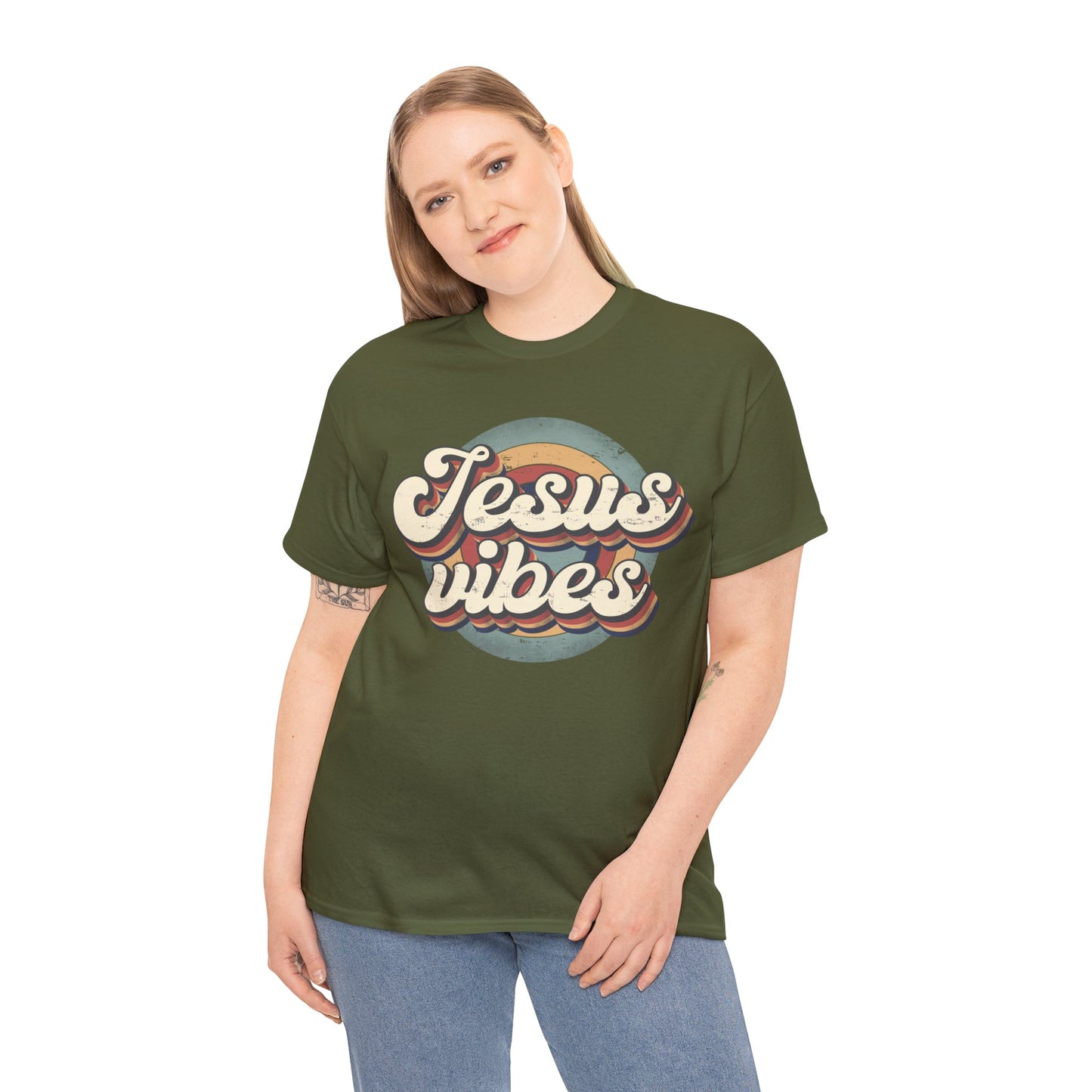 Jesus Vibes Front Only Unisex Heavy Cotton Tee