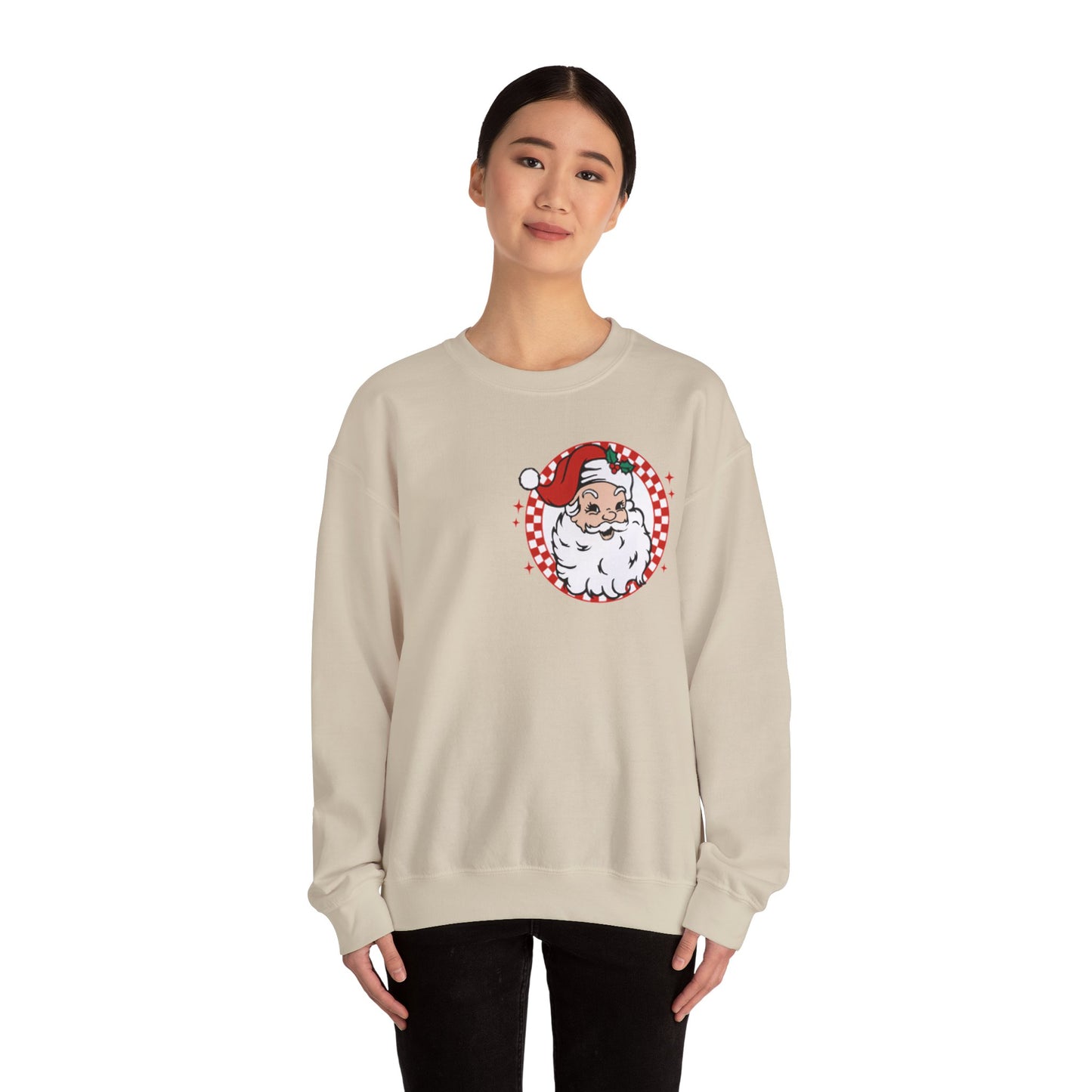 Checkered Santa Merry Christmas Sweatshirt