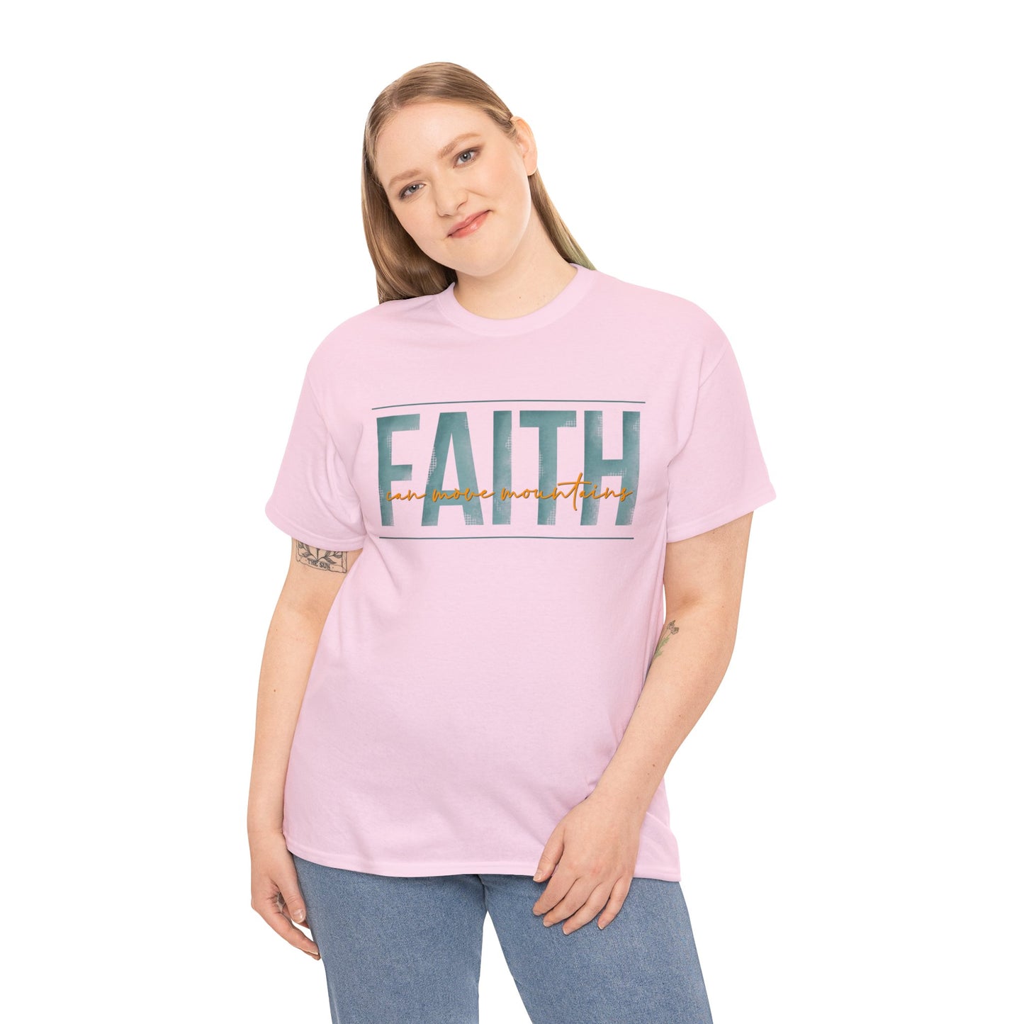 Faith Can Move Mountains Unisex Heavy Cotton Tee