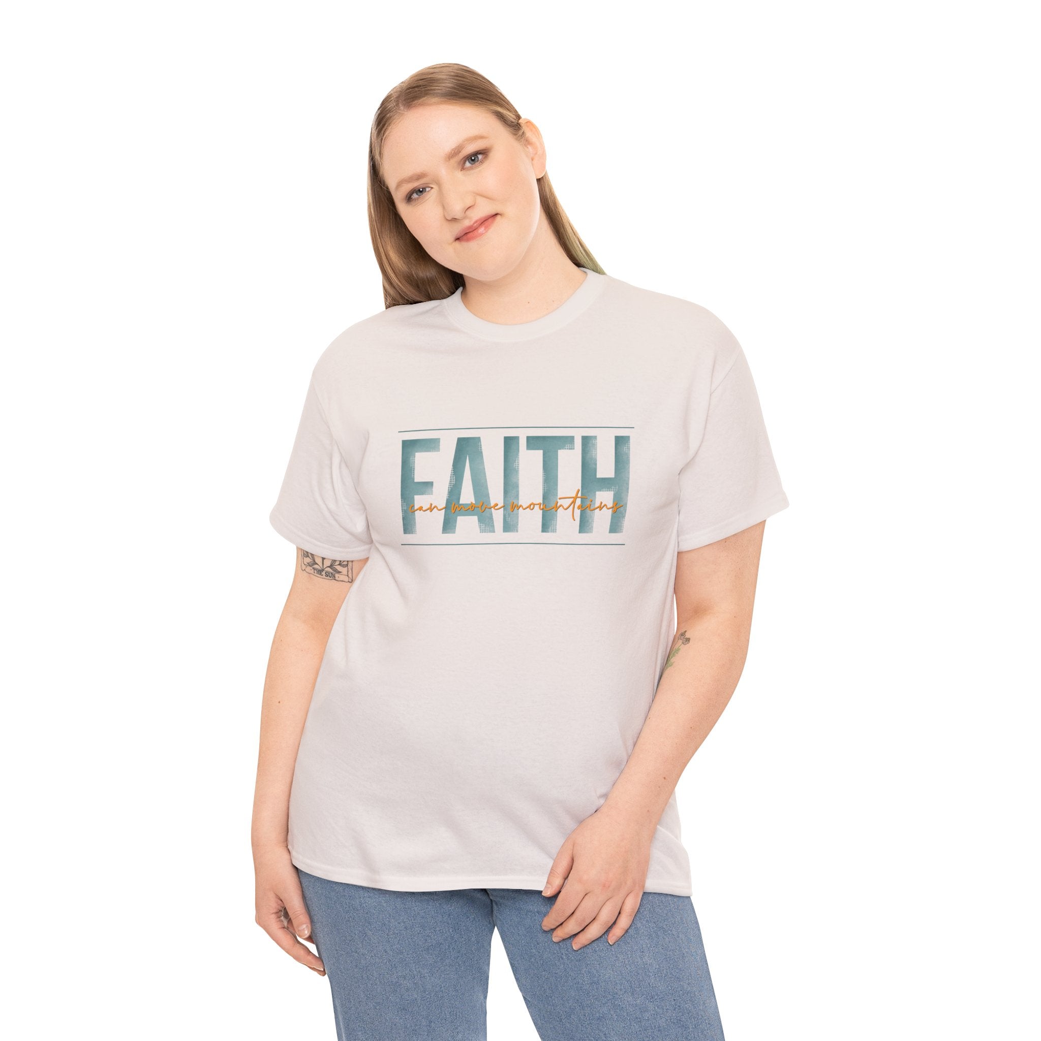 Faith Can Move Mountains Unisex Heavy Cotton Tee