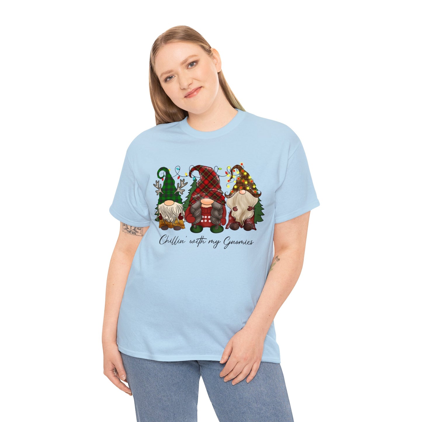 Chillin with my Gnomies Unisex Heavy Cotton Tee