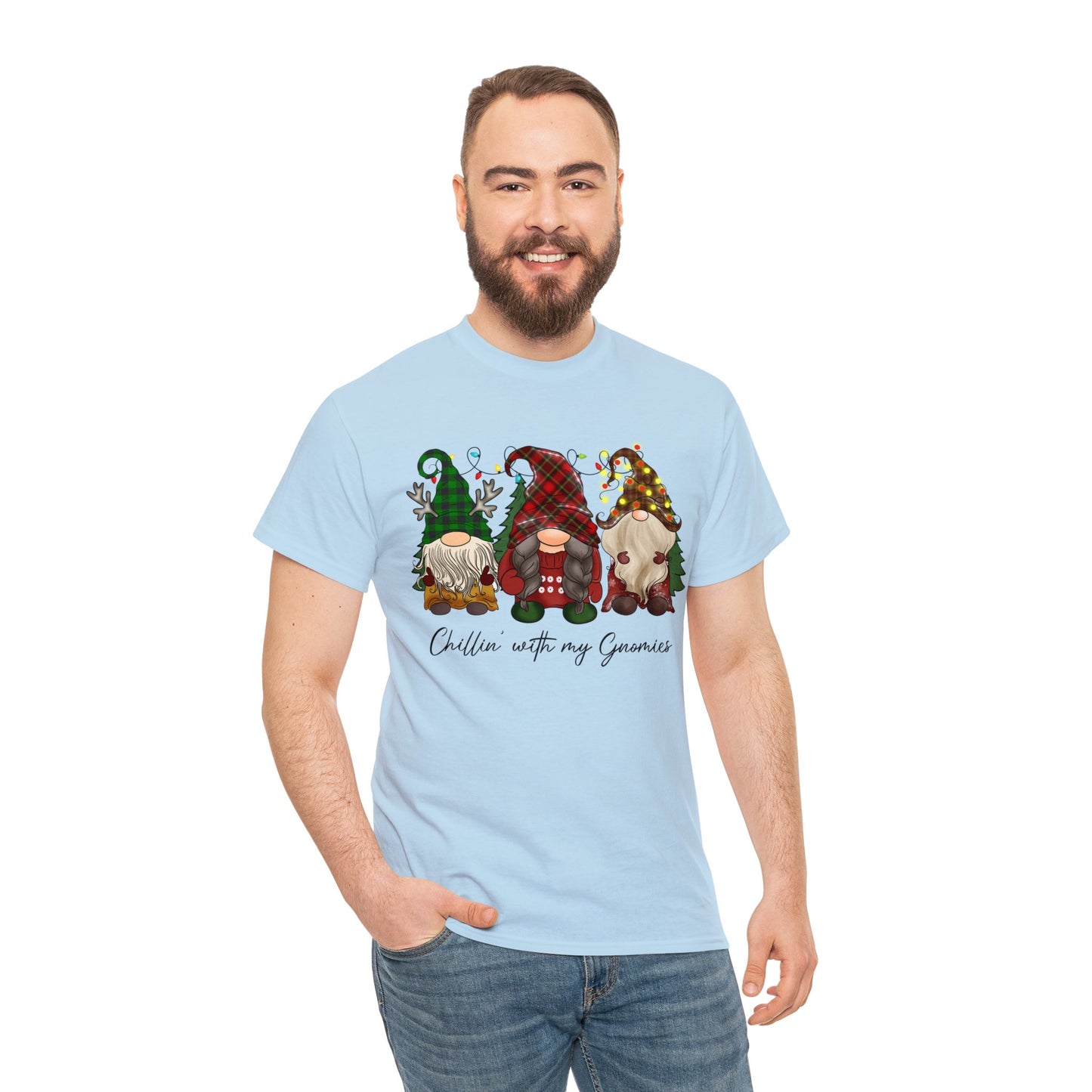 Chillin with my Gnomies Unisex Heavy Cotton Tee