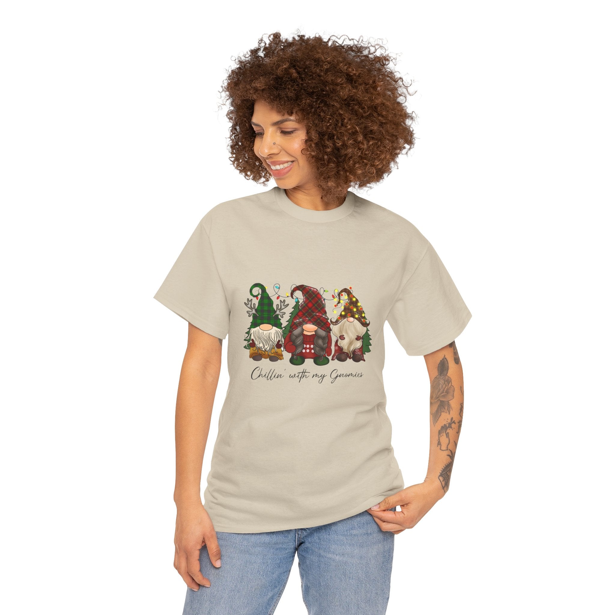 Chillin with my Gnomies Unisex Heavy Cotton Tee