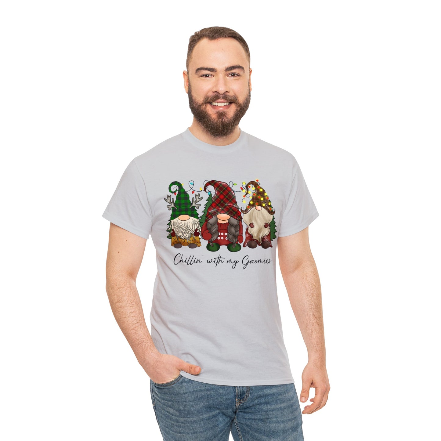 Chillin with my Gnomies Unisex Heavy Cotton Tee