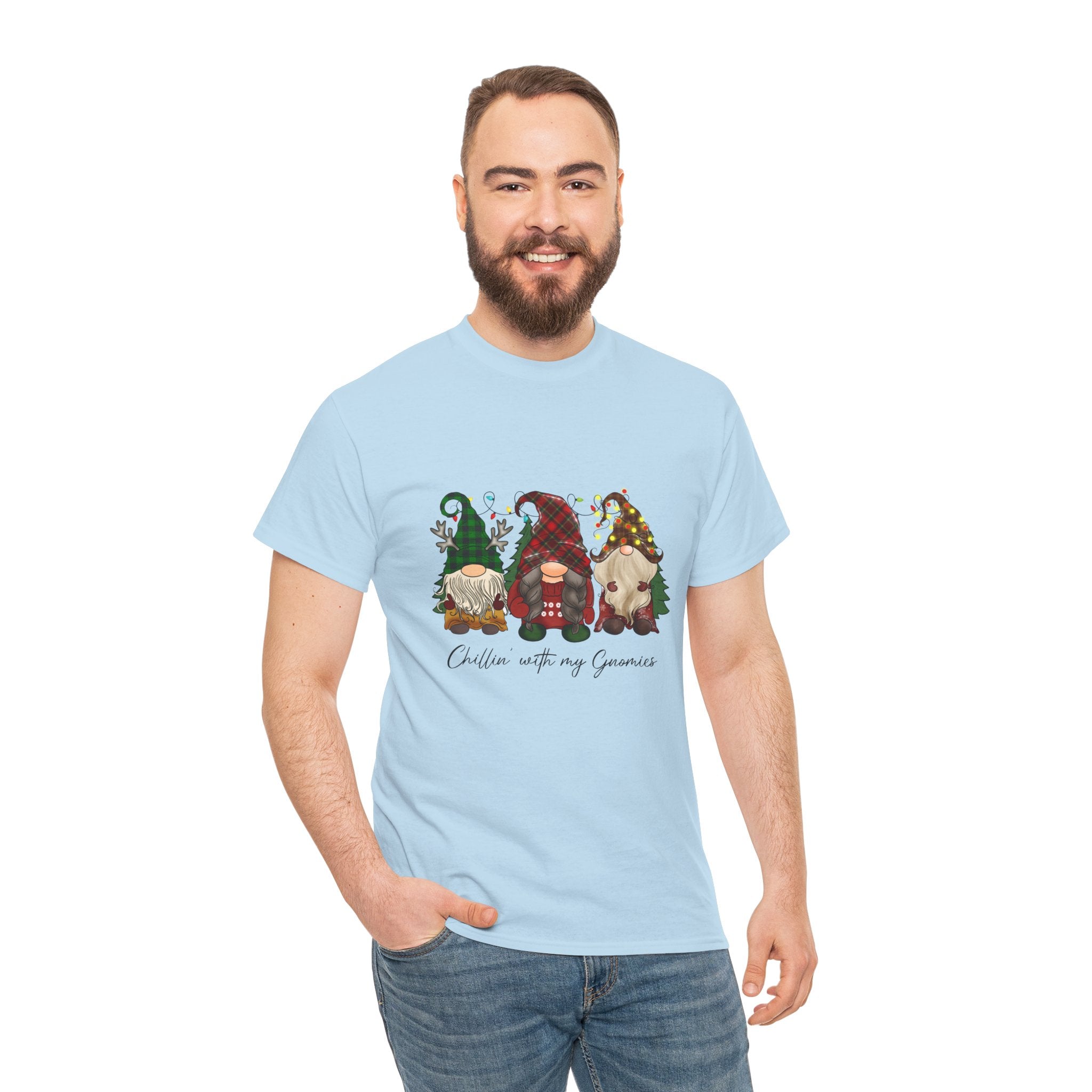 Chillin with my Gnomies Unisex Heavy Cotton Tee
