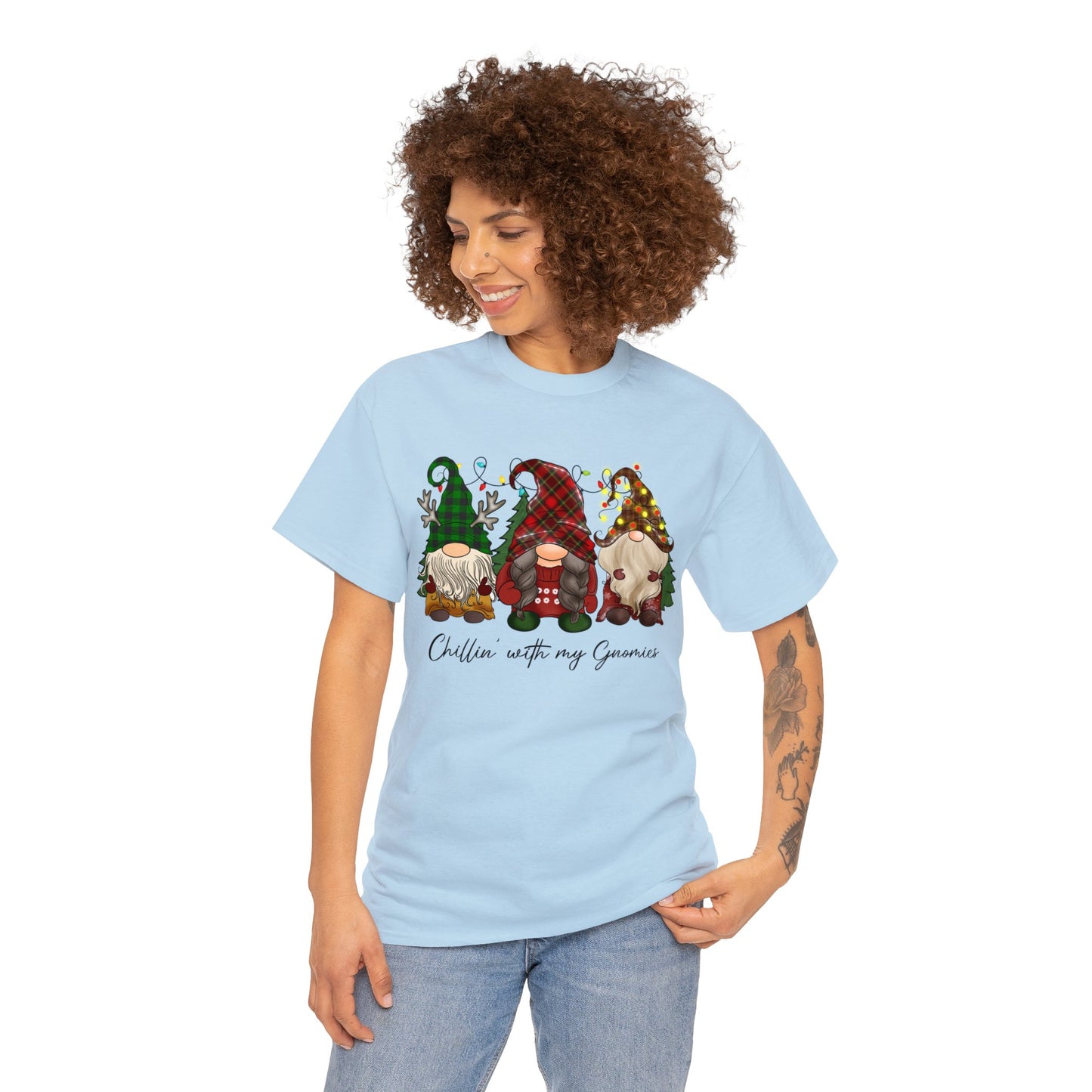 Chillin with my Gnomies Unisex Heavy Cotton Tee