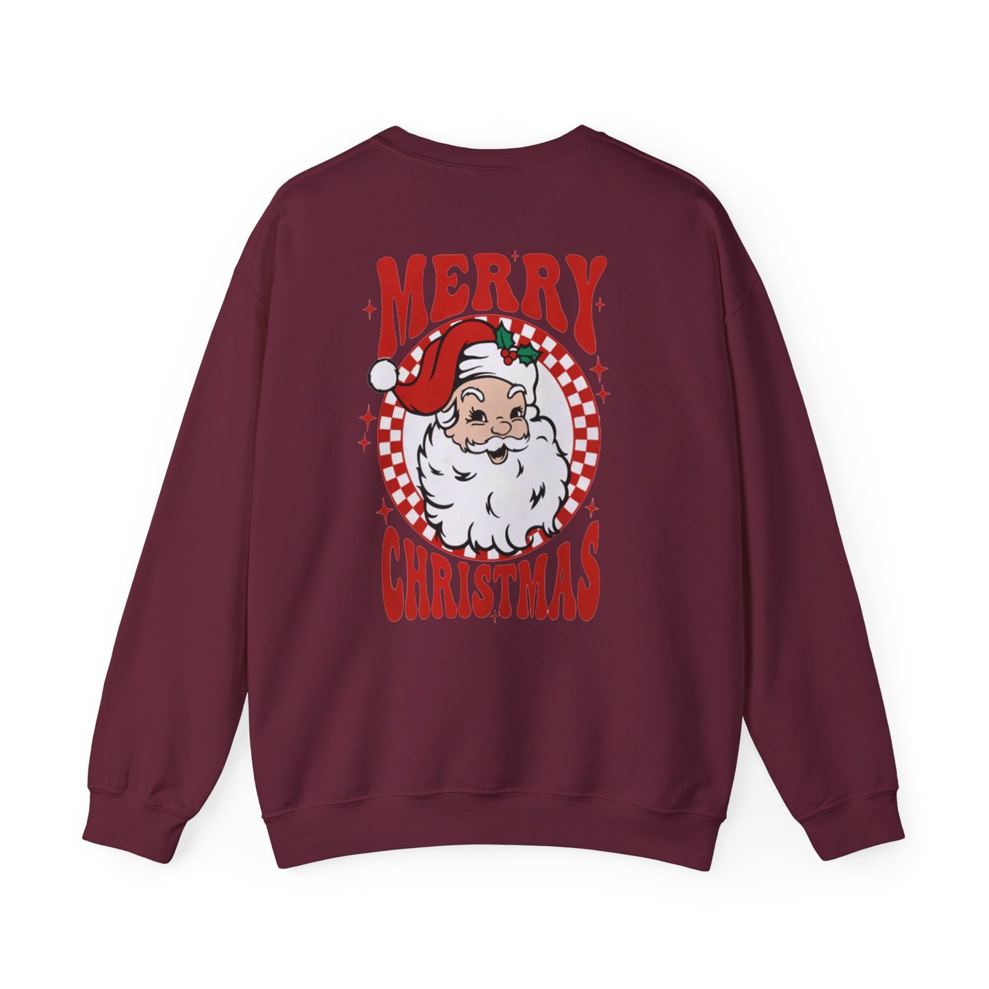 Checkered Santa Merry Christmas Sweatshirt