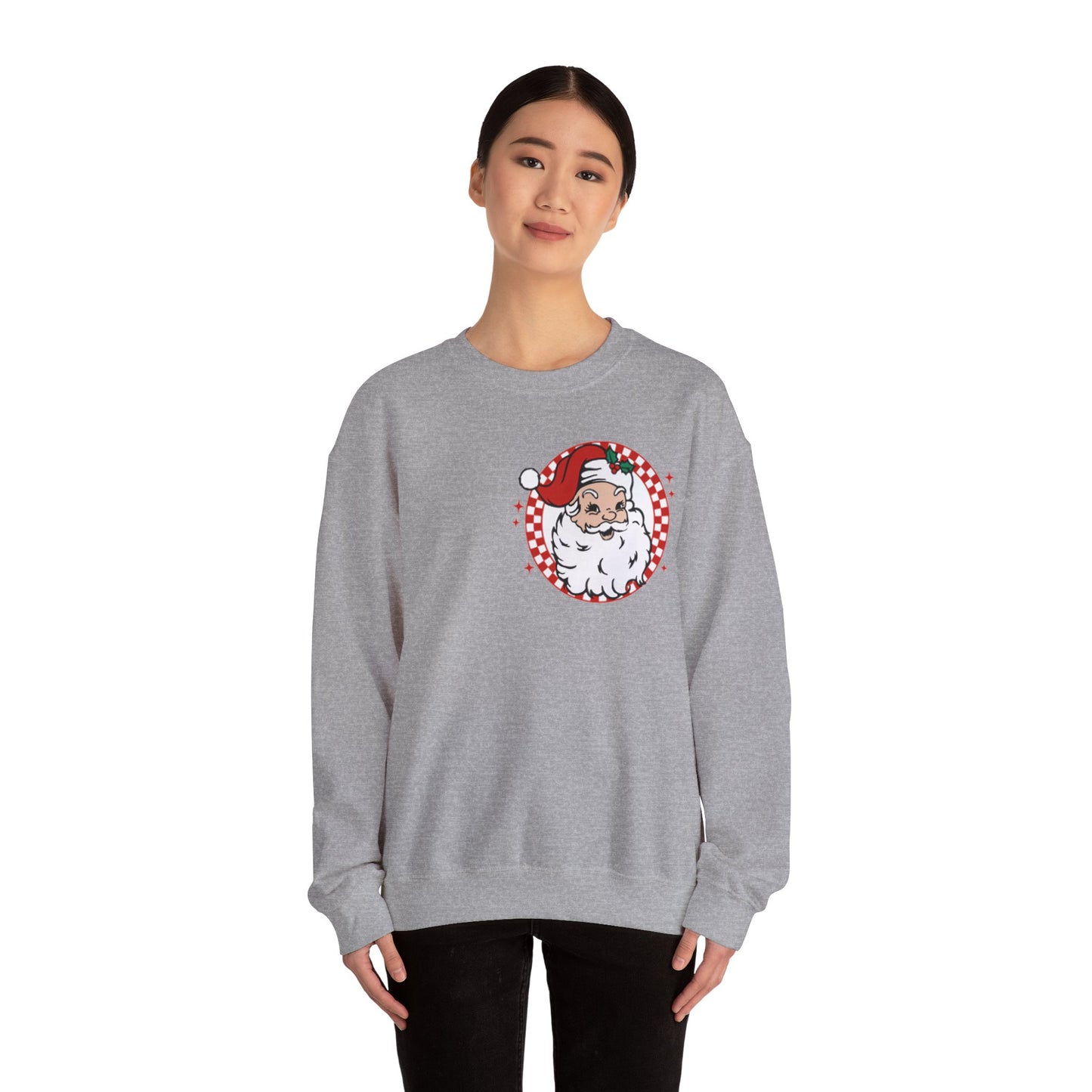 Checkered Santa Merry Christmas Sweatshirt