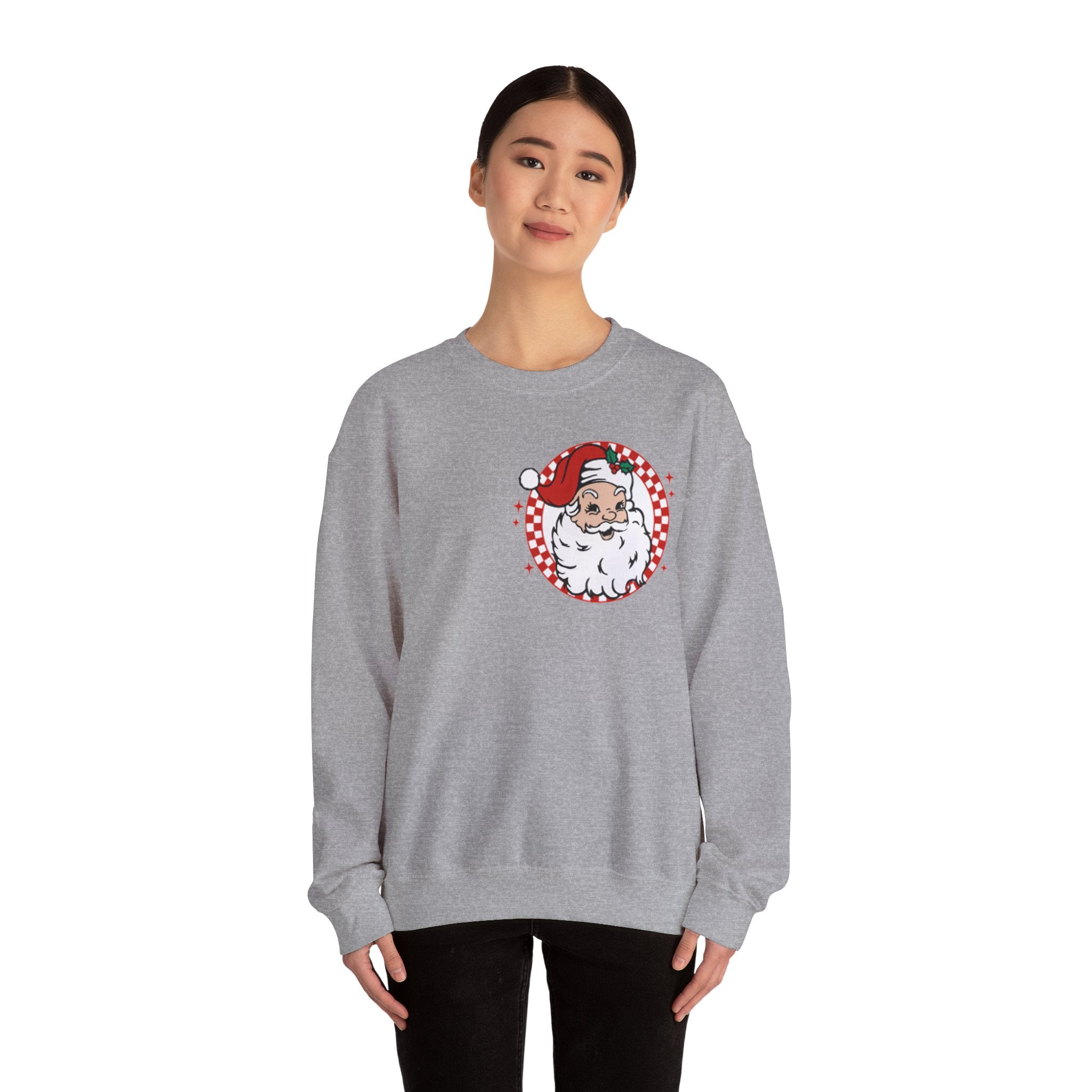 Checkered Santa Merry Christmas Sweatshirt