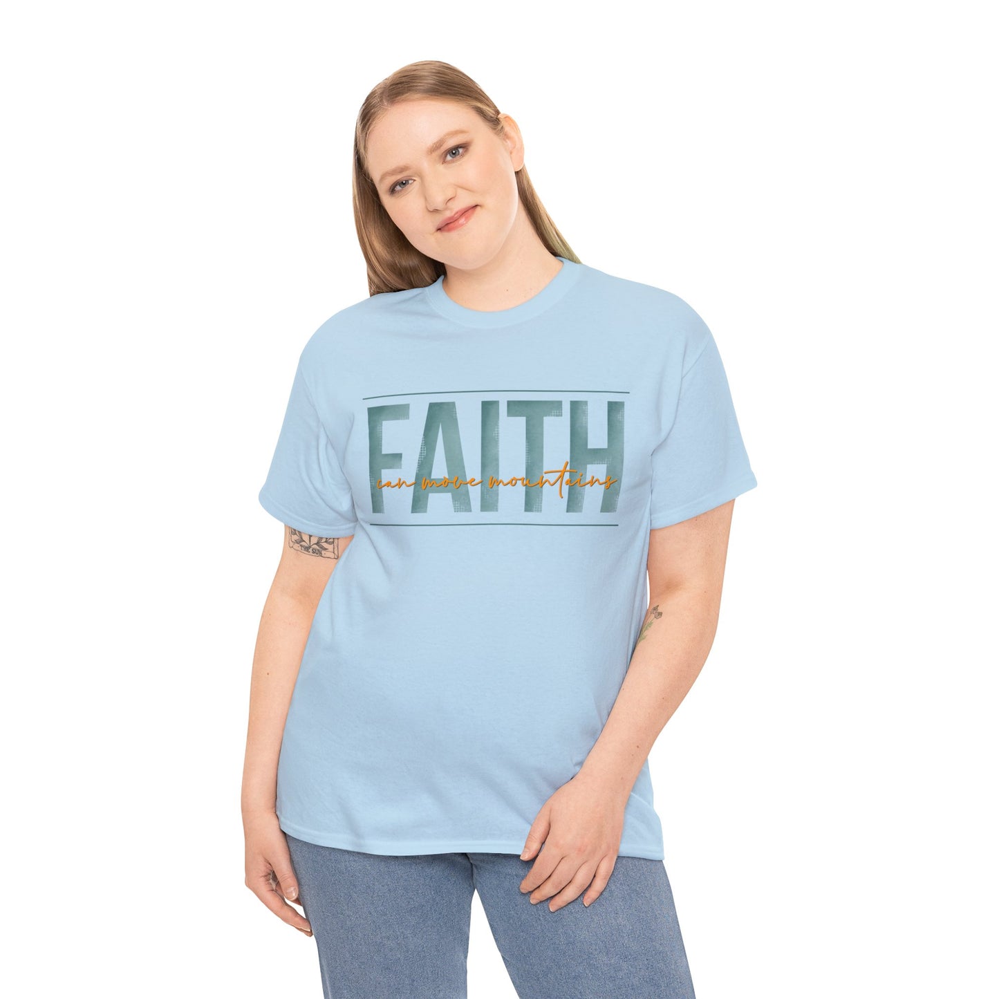 Faith Can Move Mountains Unisex Heavy Cotton Tee