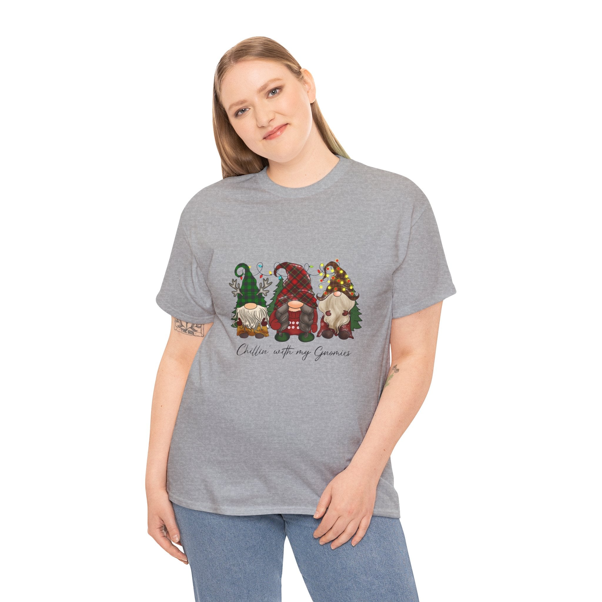 Chillin with my Gnomies Unisex Heavy Cotton Tee