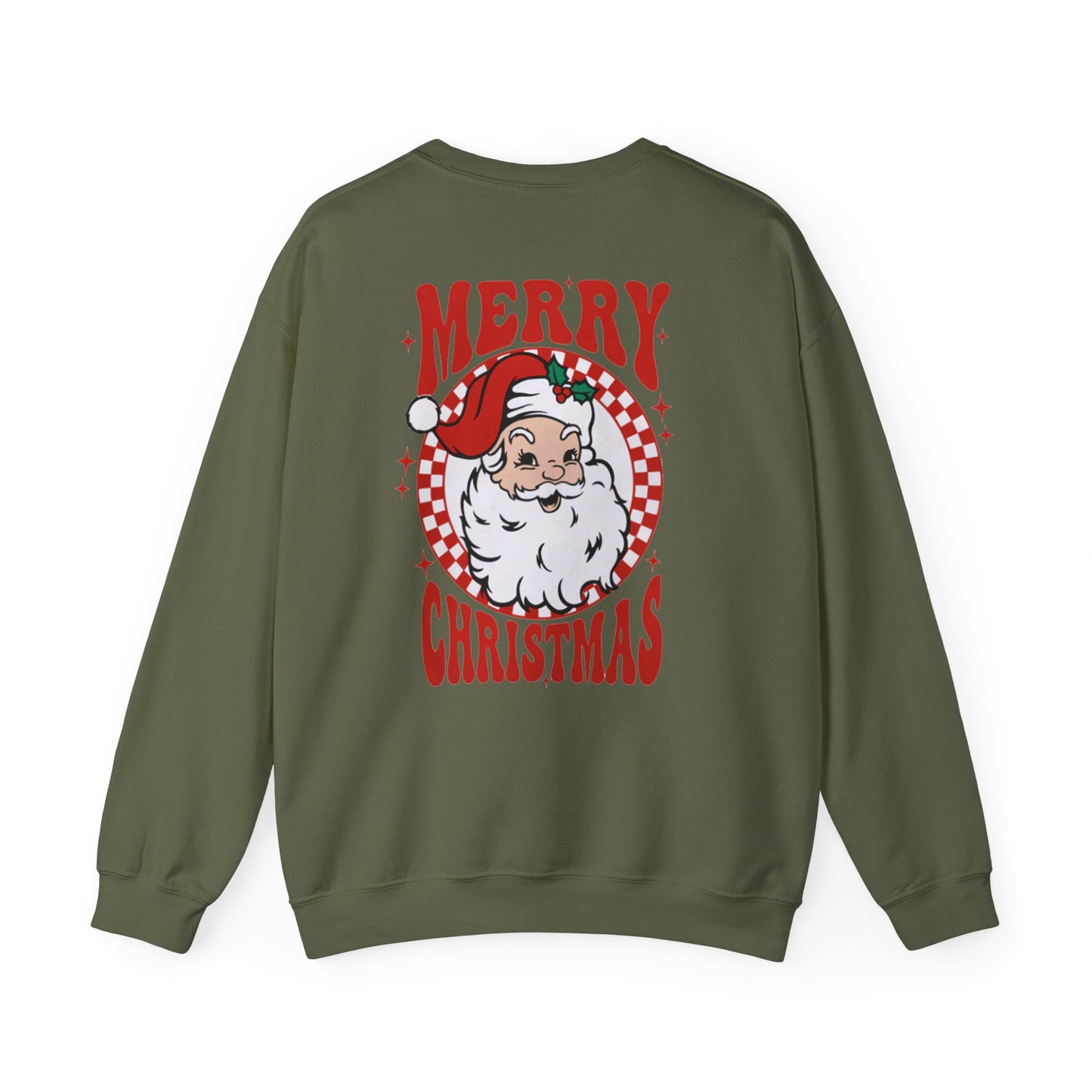 Checkered Santa Merry Christmas Sweatshirt