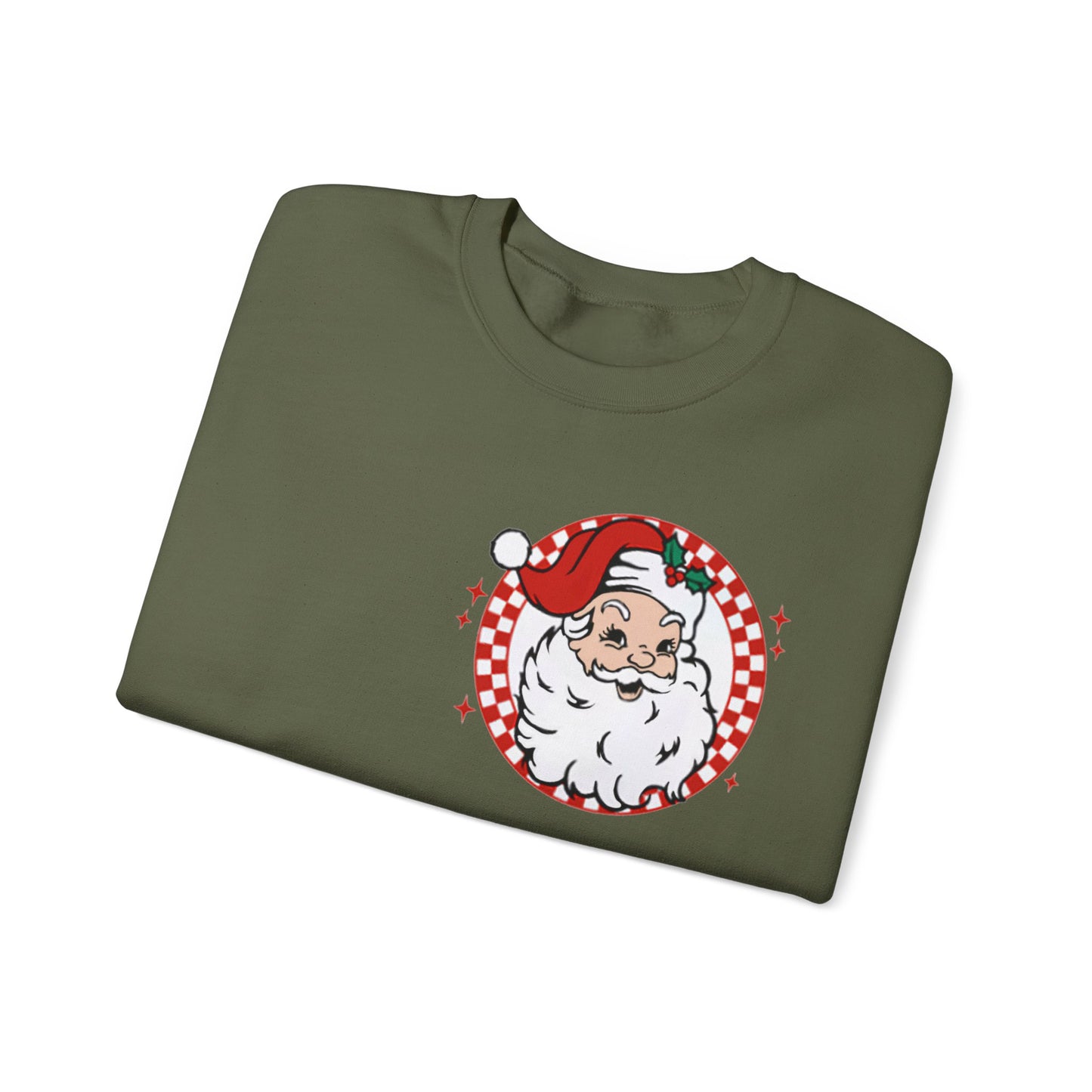 Checkered Santa Merry Christmas Sweatshirt