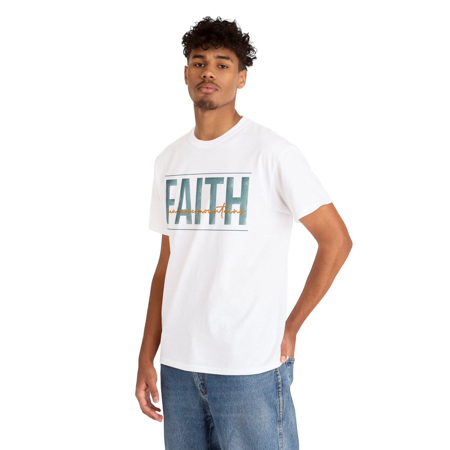 Faith Can Move Mountains Unisex Heavy Cotton Tee