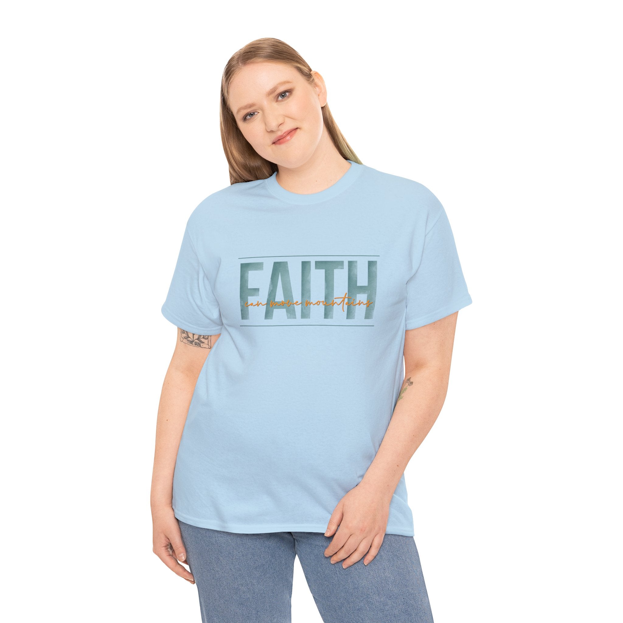Faith Can Move Mountains Unisex Heavy Cotton Tee