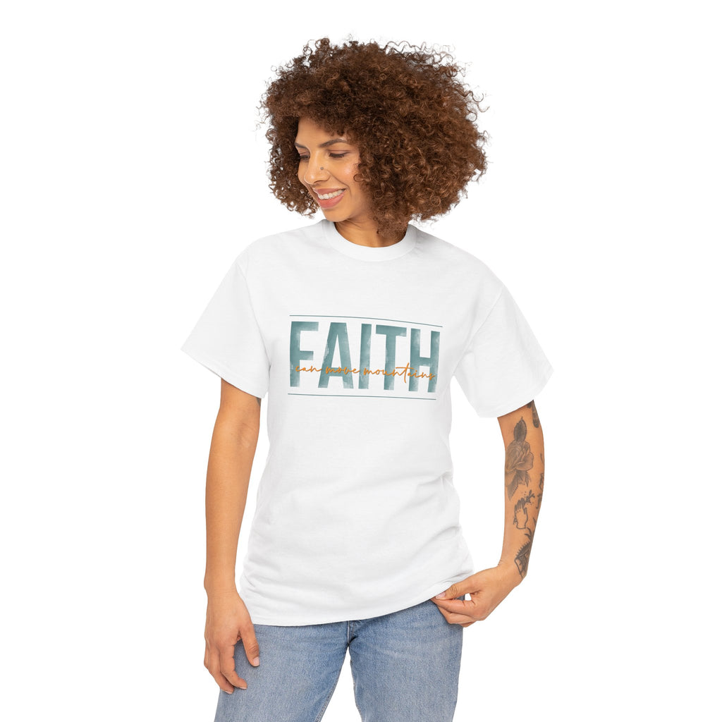 Faith Can Move Mountains Unisex Heavy Cotton Tee