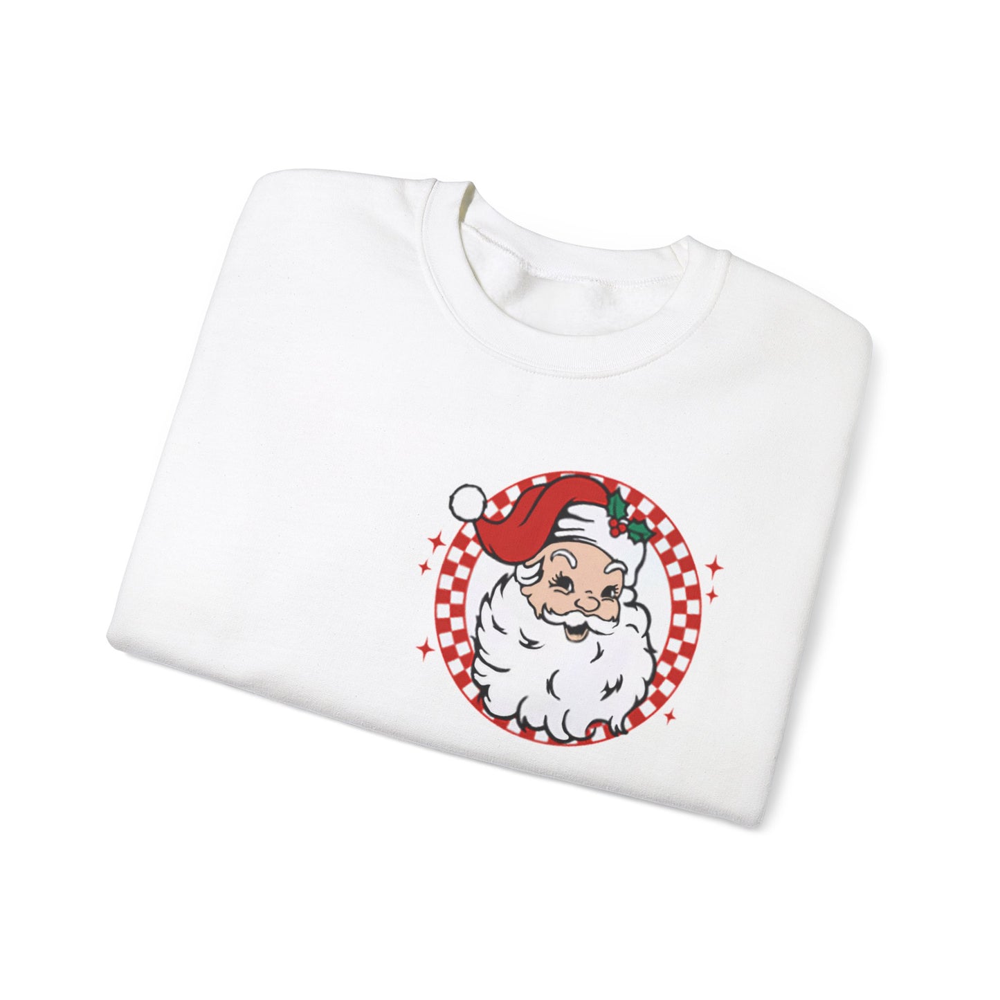 Checkered Santa Merry Christmas Sweatshirt