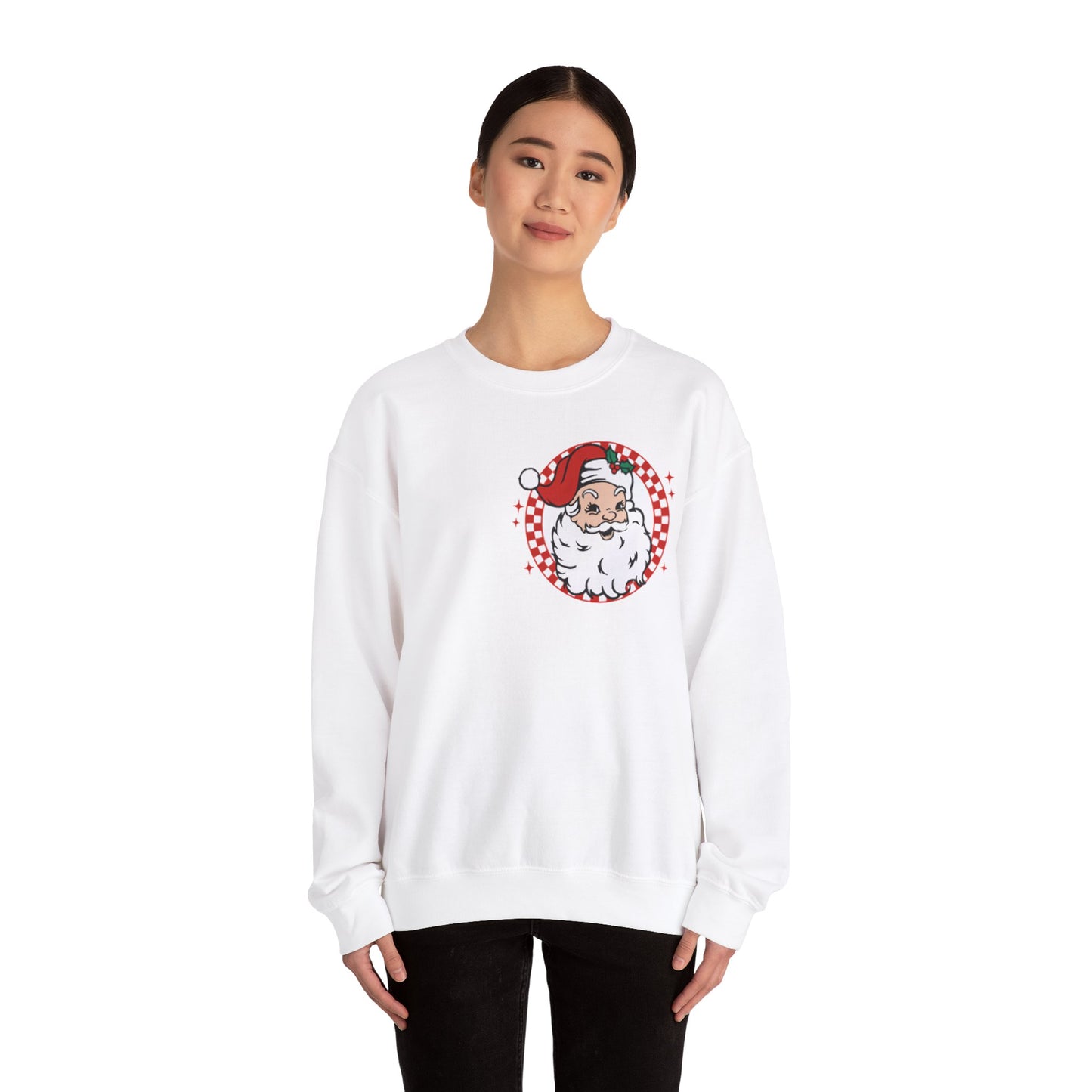 Checkered Santa Merry Christmas Sweatshirt