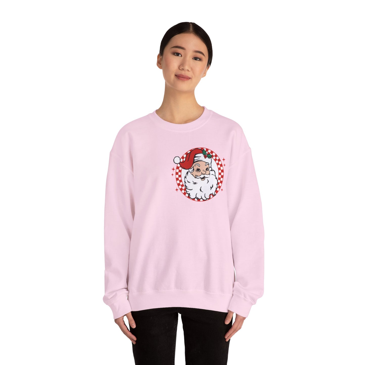 Checkered Santa Merry Christmas Sweatshirt