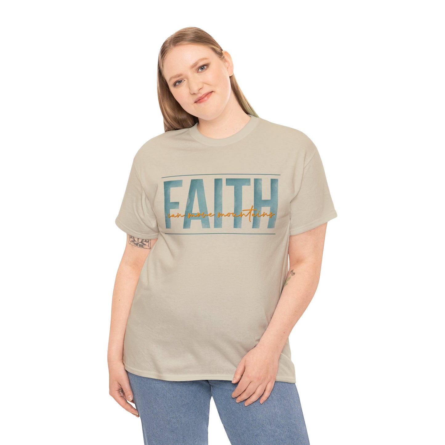 Faith Can Move Mountains Unisex Heavy Cotton Tee