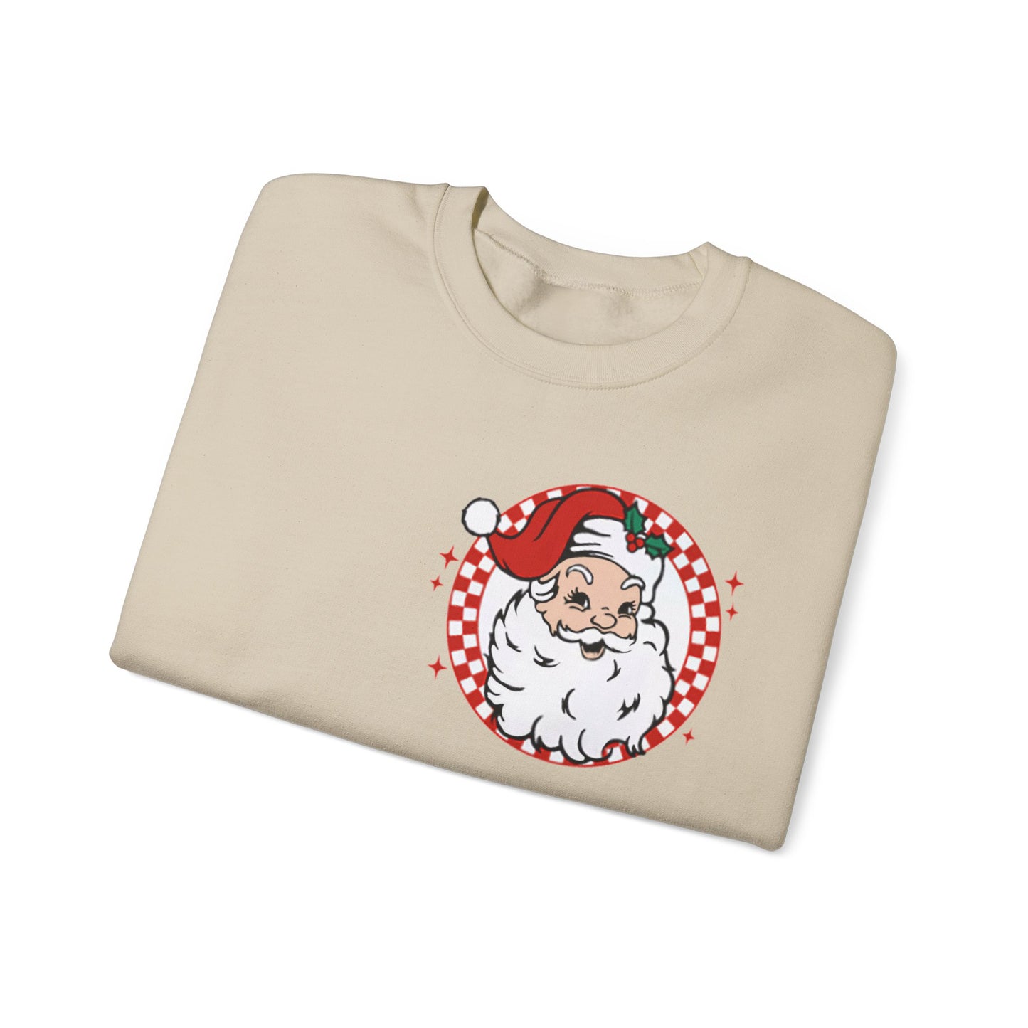 Checkered Santa Merry Christmas Sweatshirt