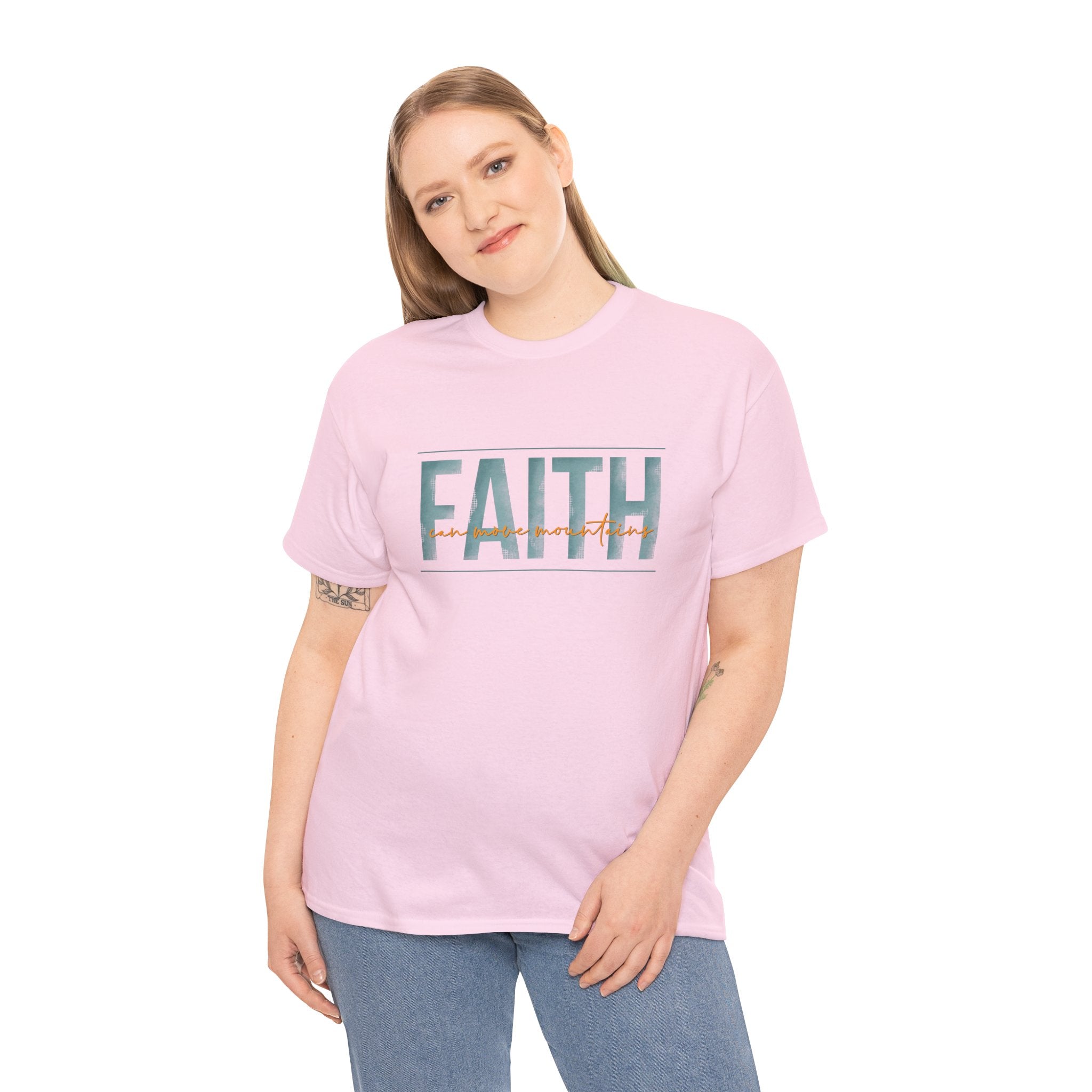 Faith Can Move Mountains Unisex Heavy Cotton Tee