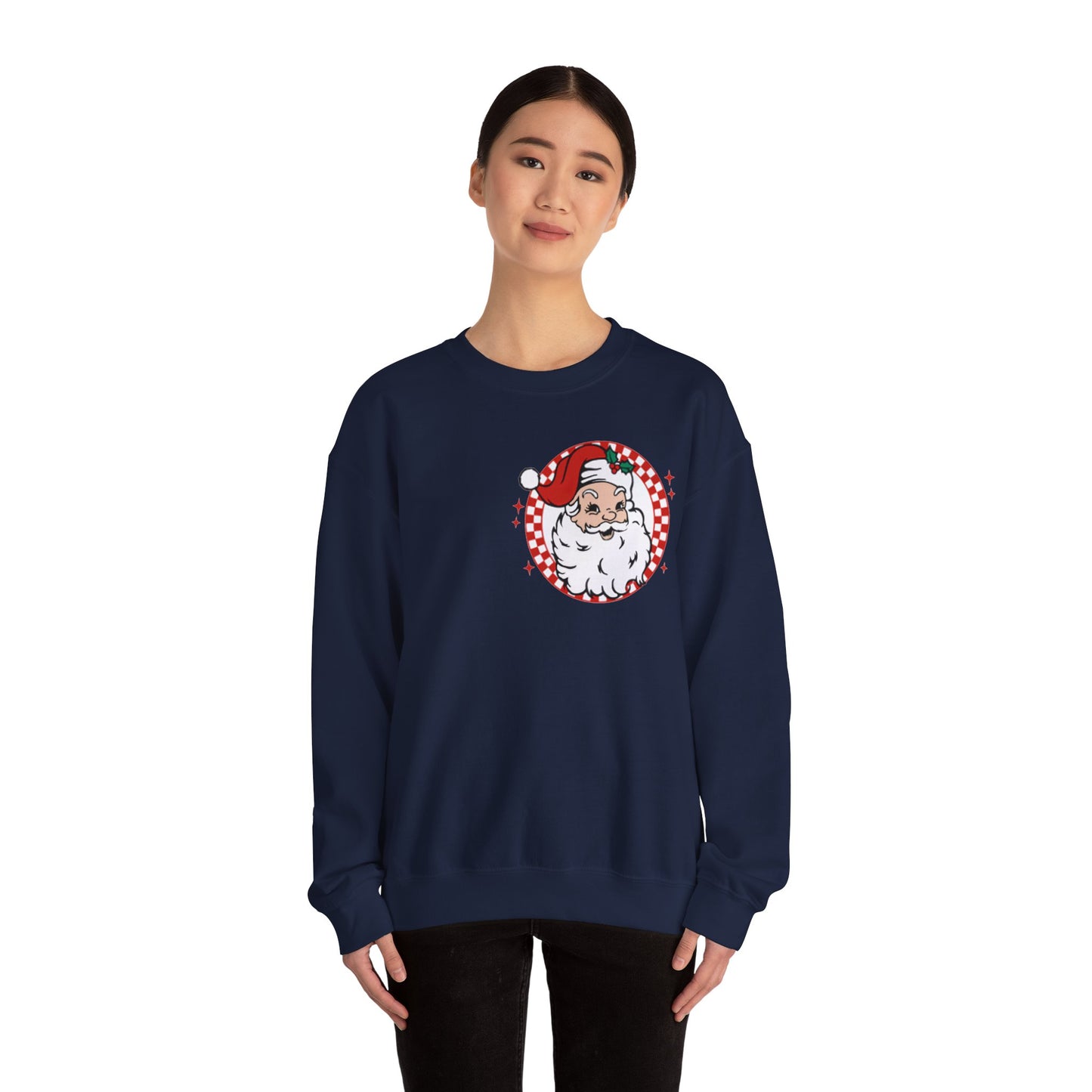 Checkered Santa Merry Christmas Sweatshirt