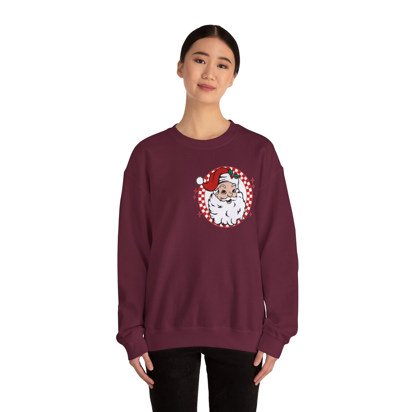 Checkered Santa Merry Christmas Sweatshirt