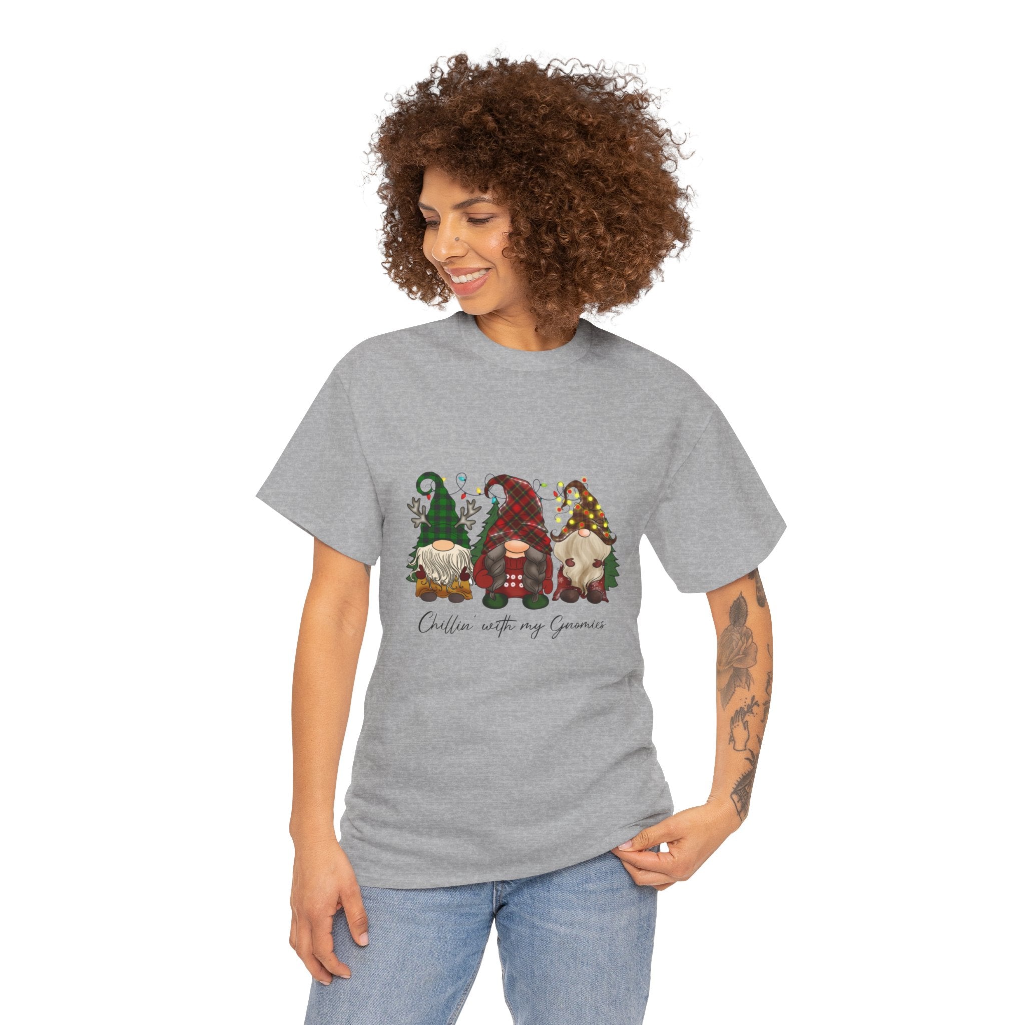Chillin with my Gnomies Unisex Heavy Cotton Tee