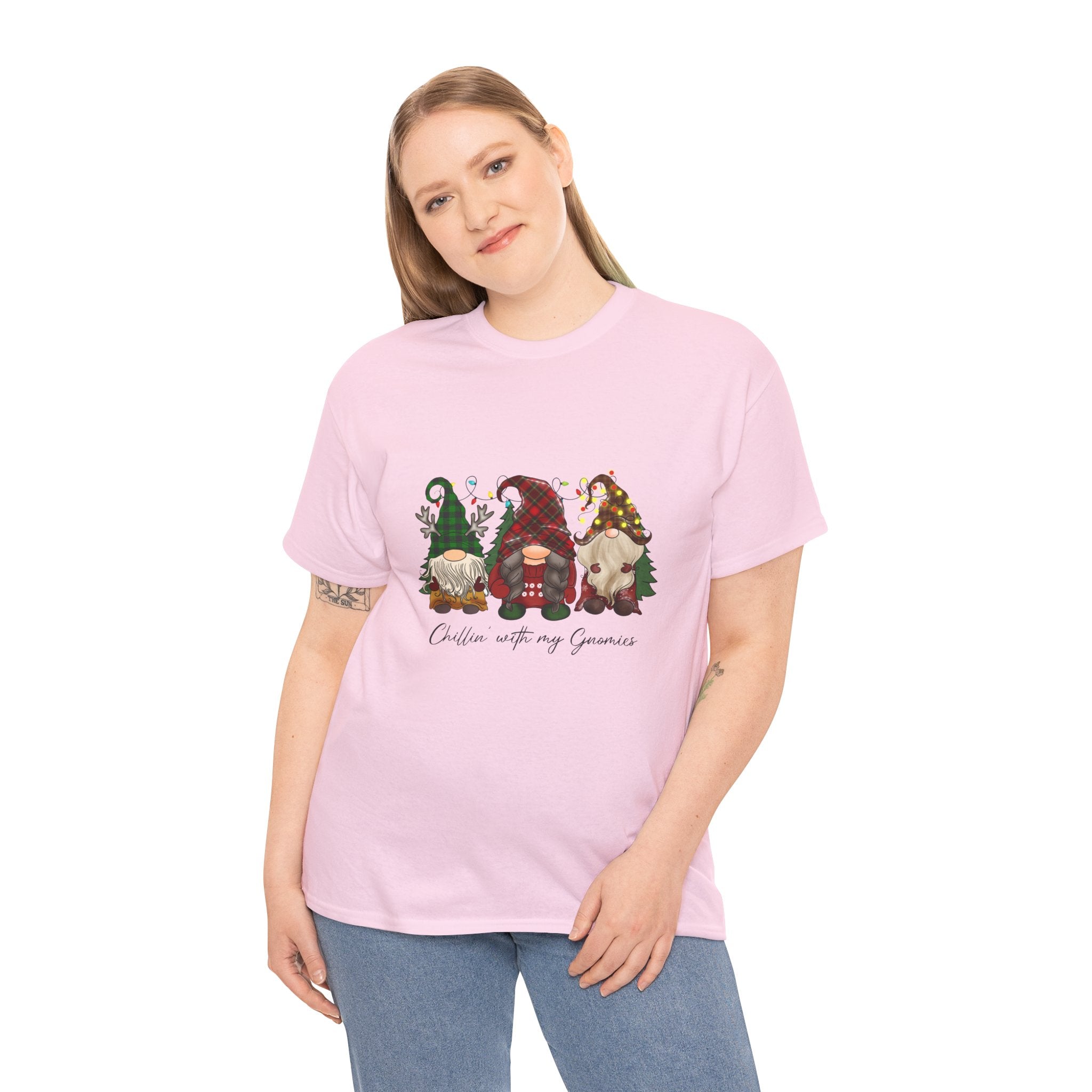 Chillin with my Gnomies Unisex Heavy Cotton Tee