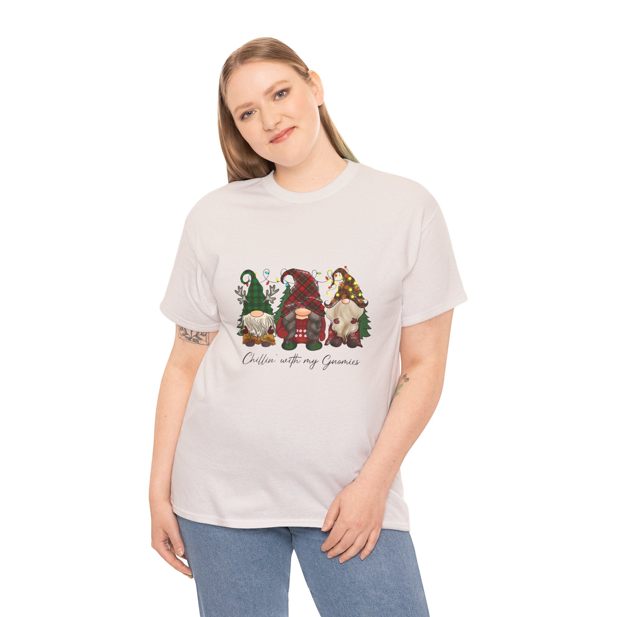 Chillin with my Gnomies Unisex Heavy Cotton Tee